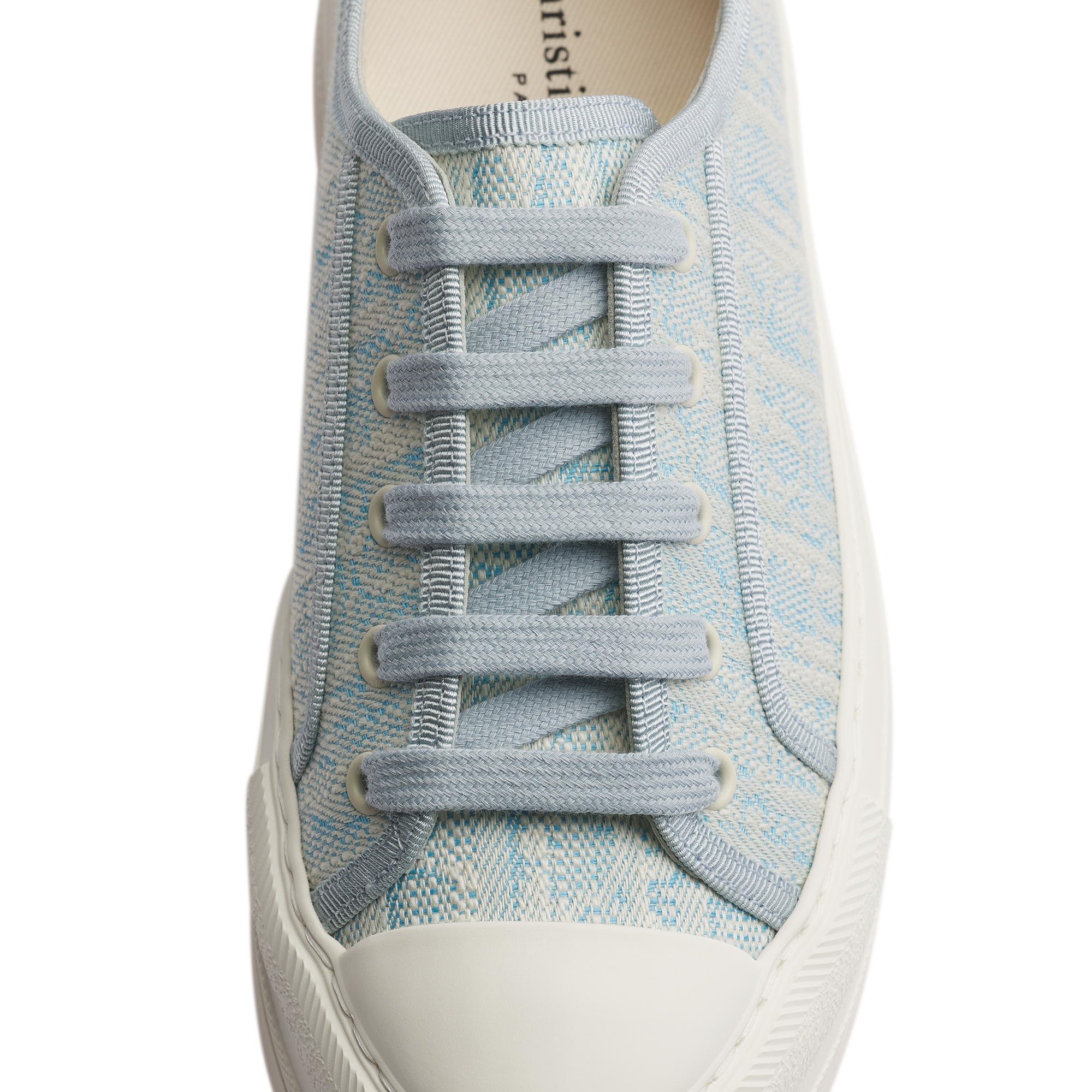 Walk'n'Dior Platform Sneaker White and Sky Blue Dior Oblique Washed Linen E09