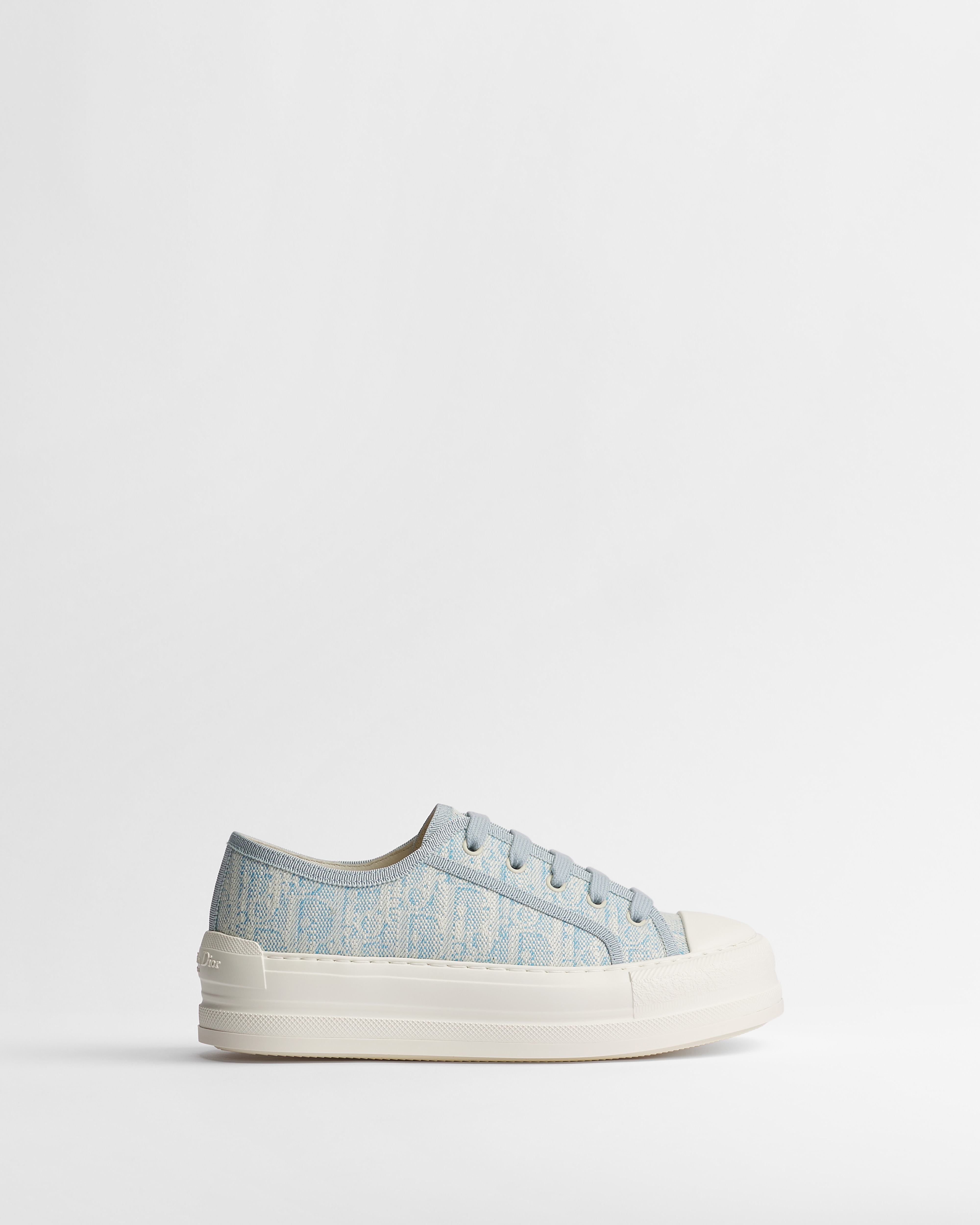 Walk'n'Dior Platform Sneaker White and Sky Blue Dior Oblique Washed Linen E02