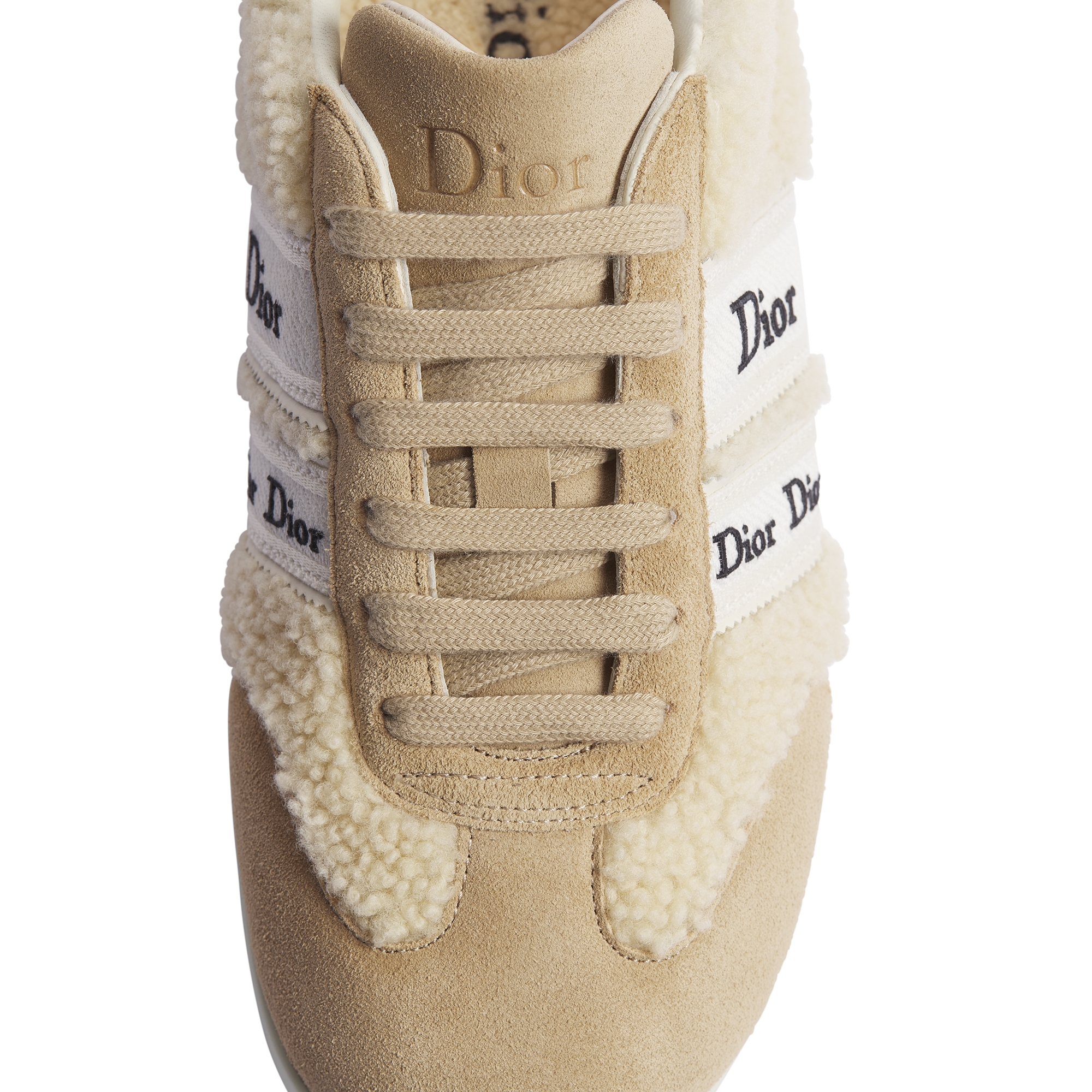 DiorAlps Dior Ribbon Sneaker Beige Sheepskin Shearling and Natural-Colored Suede Calfskin E09