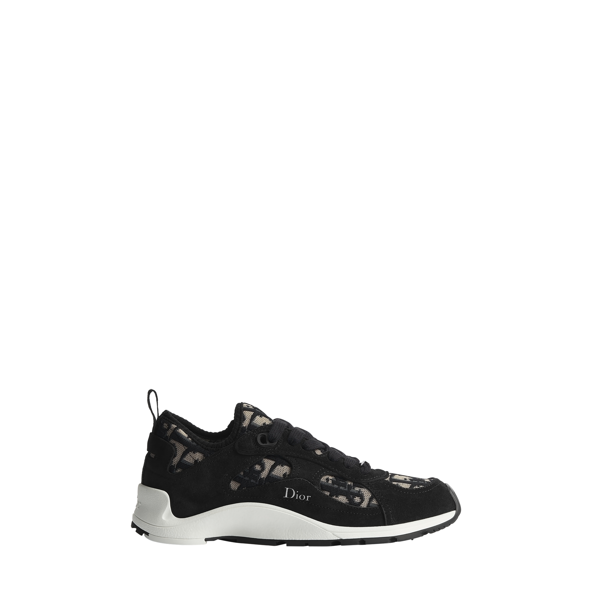 Dior Mile Sneaker Beige and Black Dior Oblique Knit and Black Suede Calfskin E02
