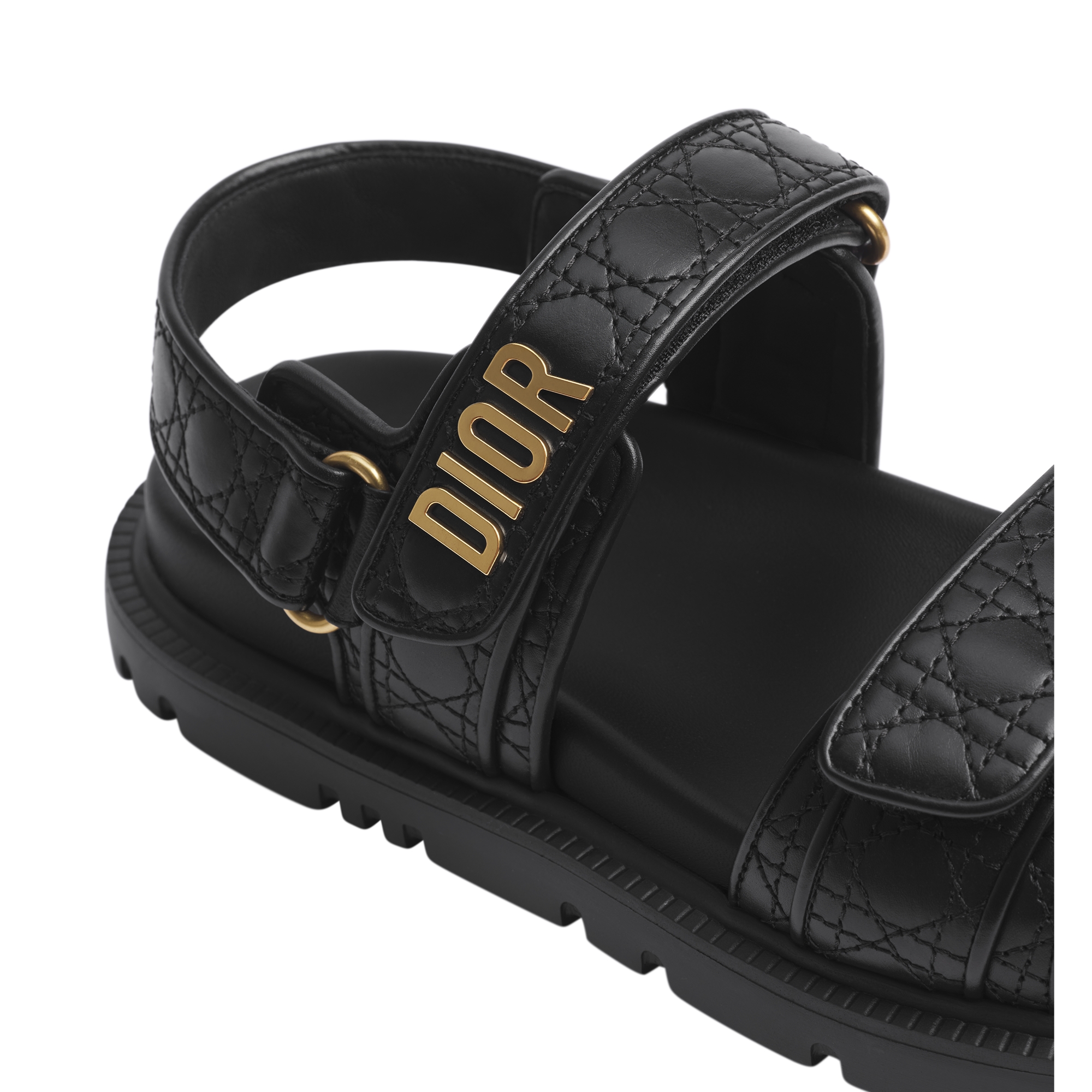 Dioract Sandal Black Quilted Cannage Calfskin E09