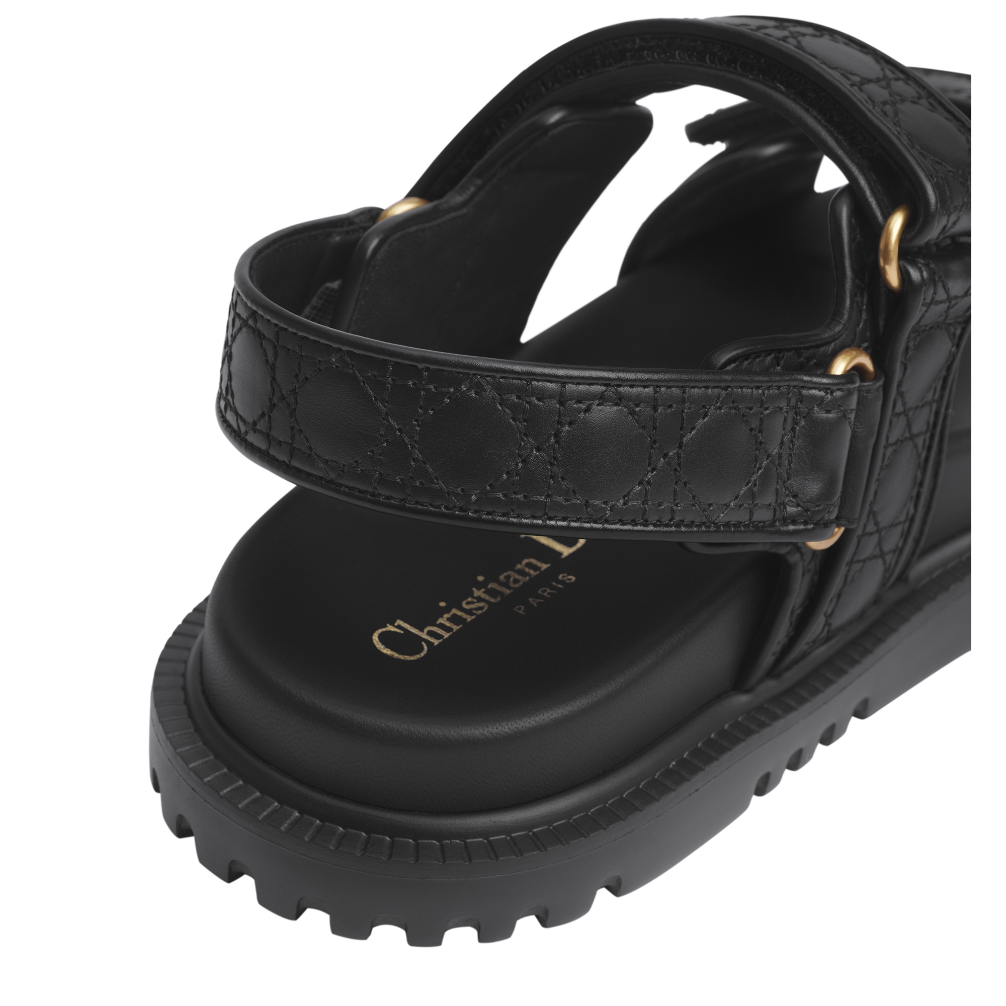 Dioract Sandal Black Quilted Cannage Calfskin E10