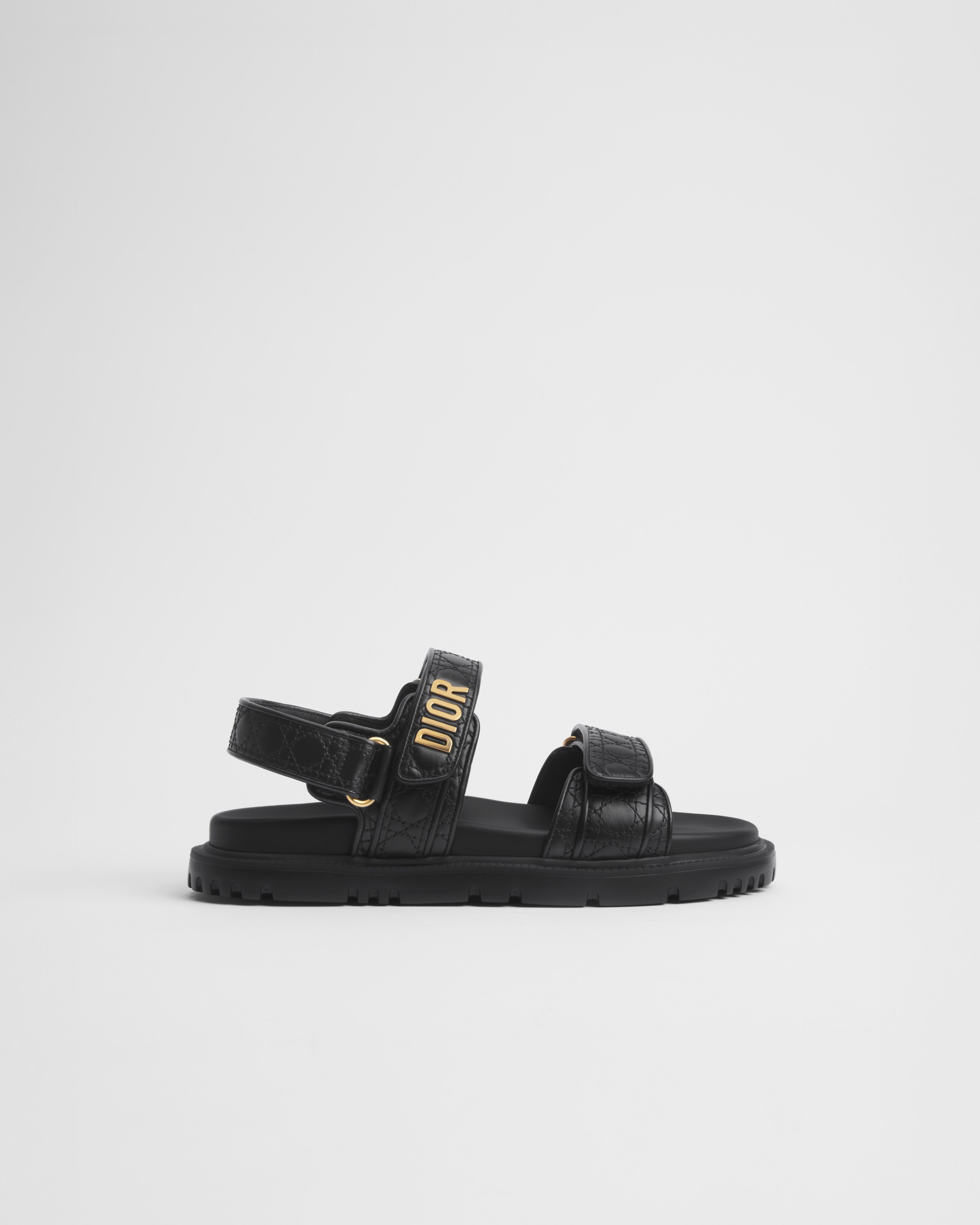 Dioract Sandal Black Quilted Cannage Calfskin