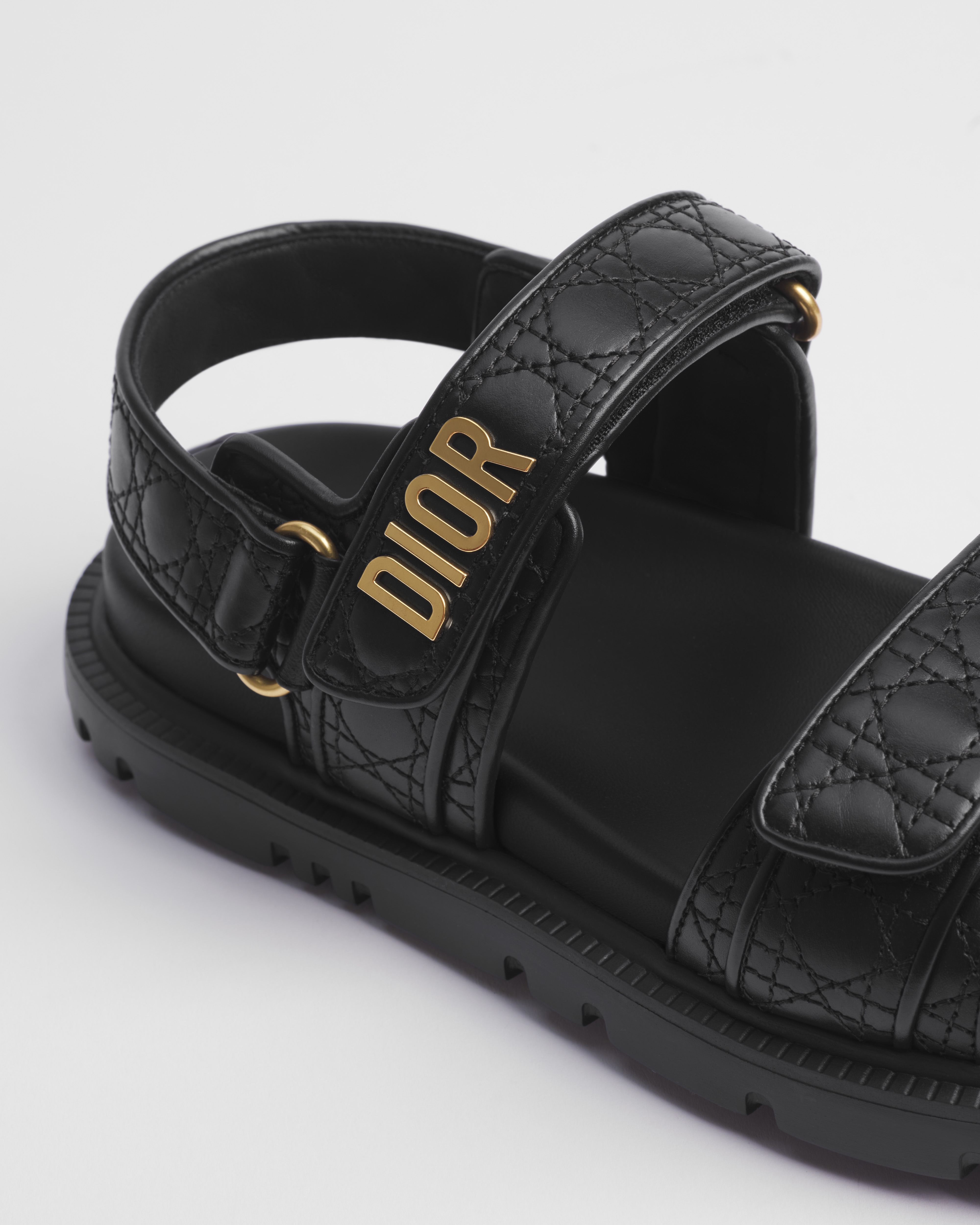 Dioract Sandal Black Quilted Cannage Calfskin E09