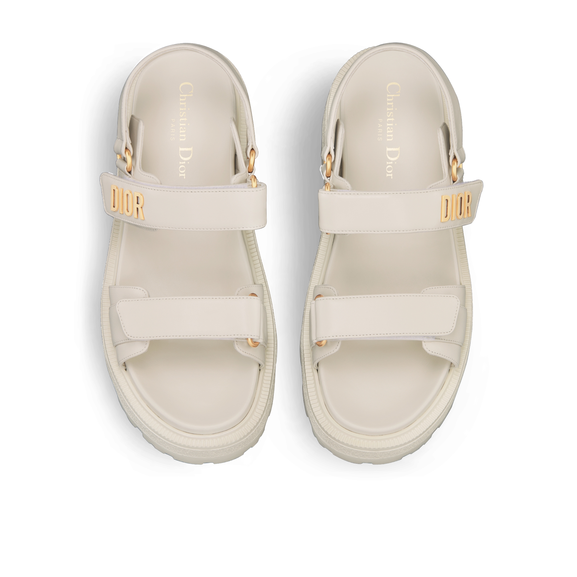 Sandale à plateforme Dioract Cuir d'agneau blanc E06