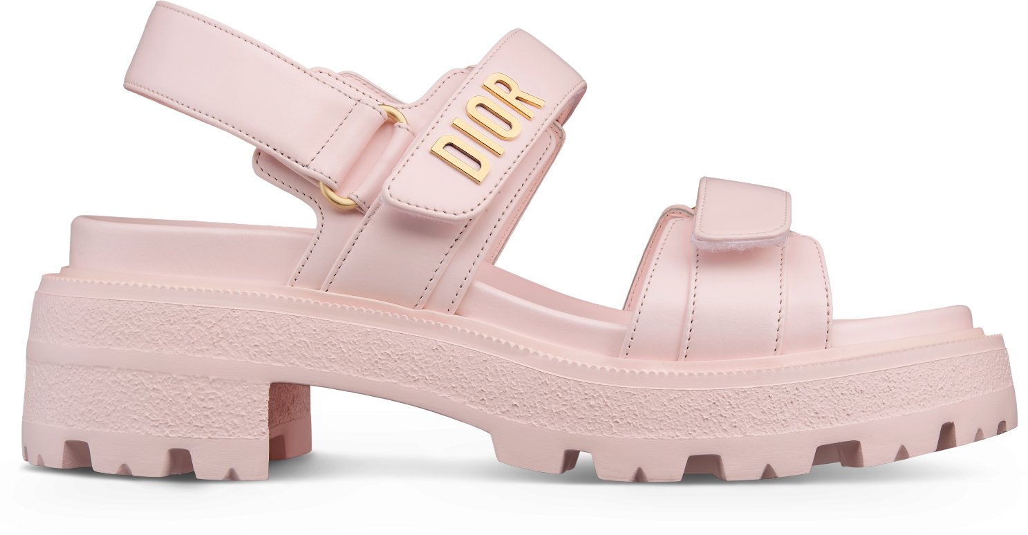 Dioract Platform Sandal Profile view Pale Pink Lambskin