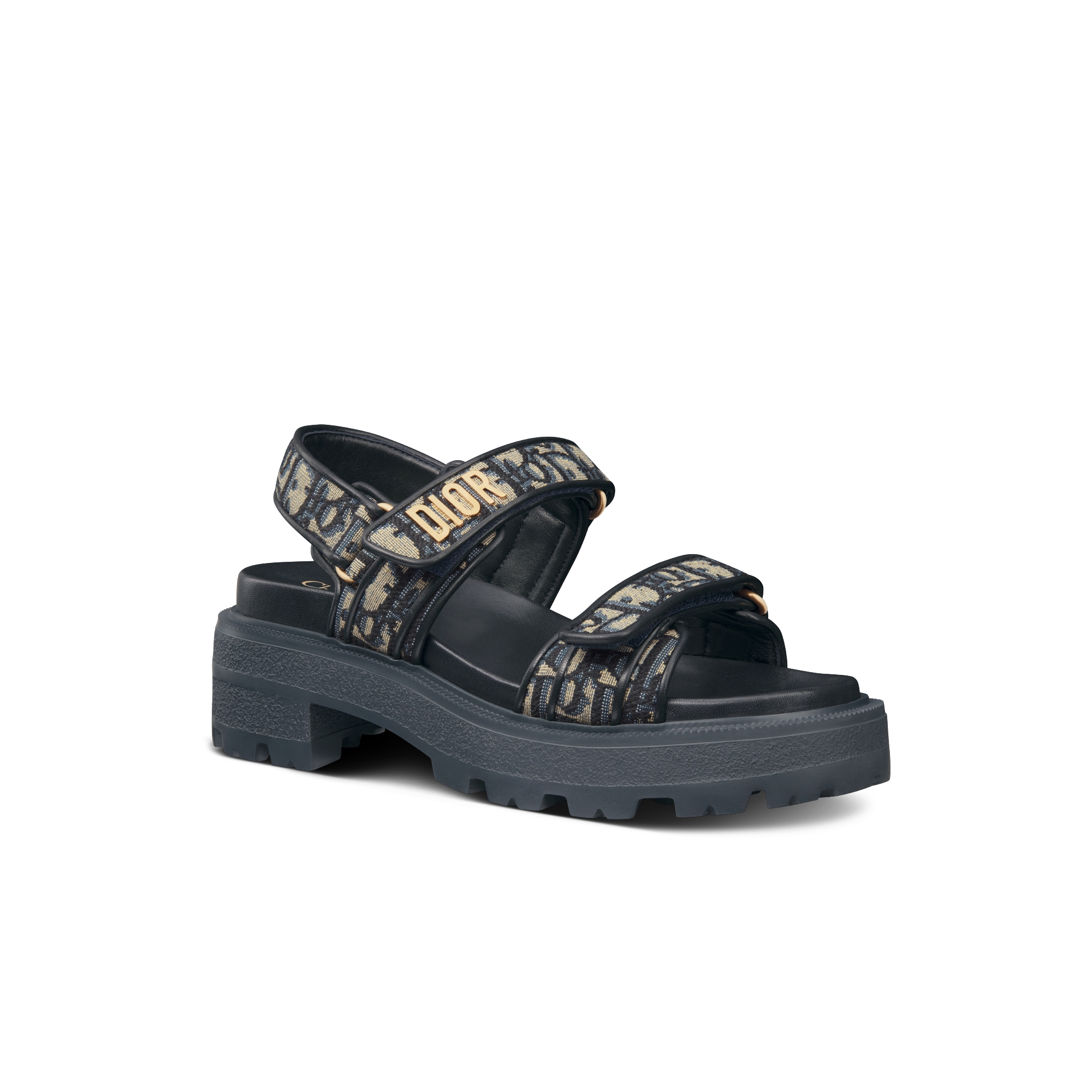 新品Dior Dioract プラットフォームサンダル ブラックラムスキン DIOR