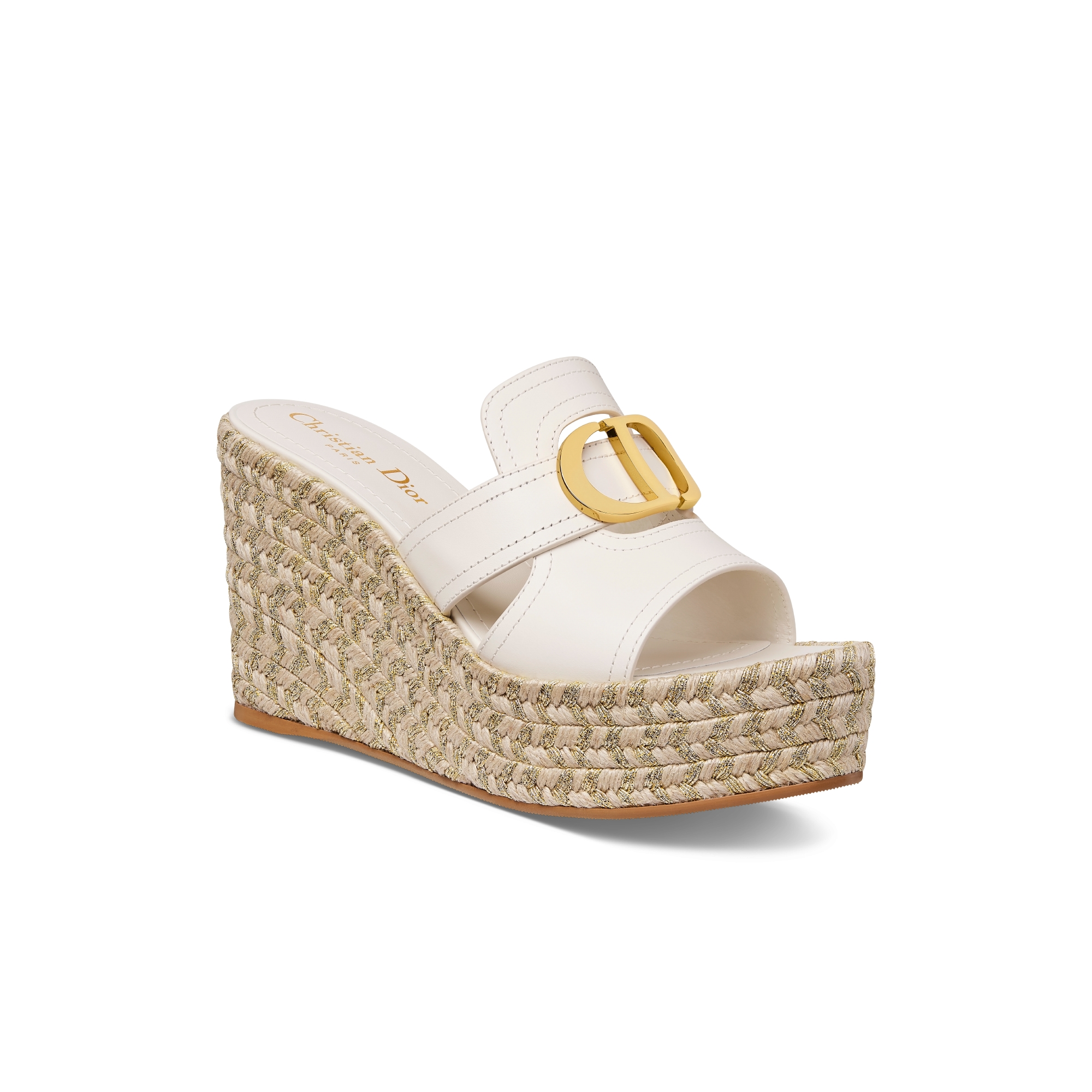 30 Montaigne Wedge Slide Beige Calfskin | DIOR