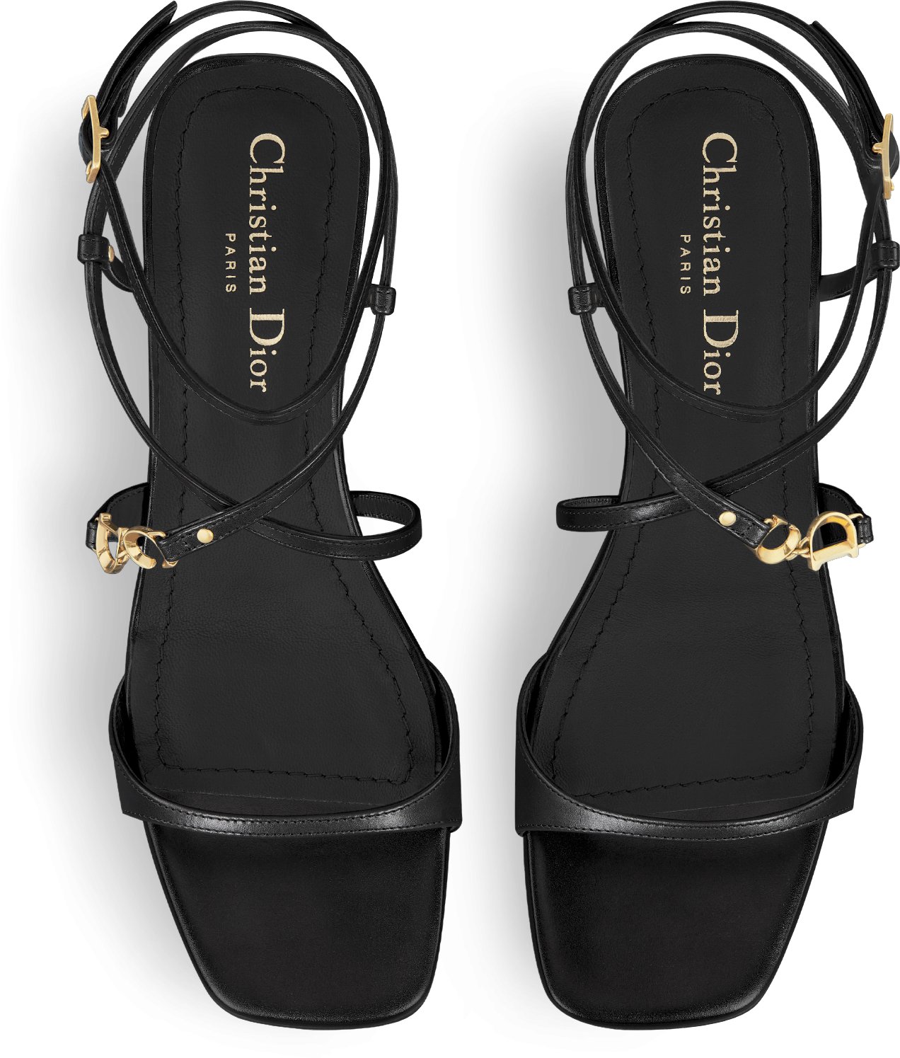 DIOR C est Dior Heeled Sandal Black Calfskin Size 36.5 Women