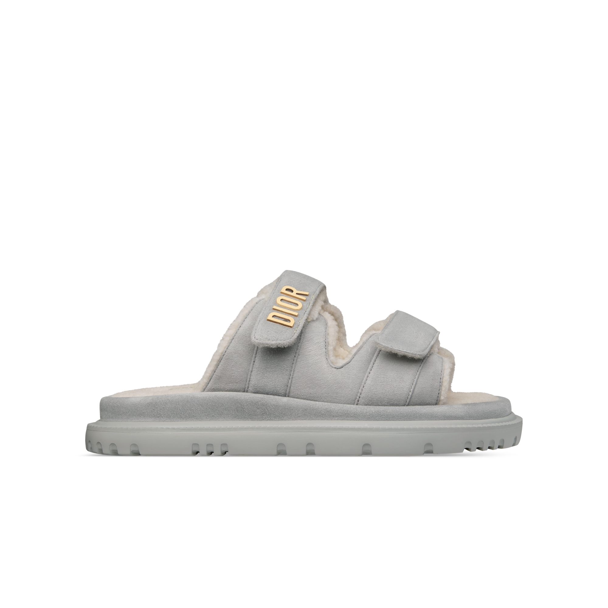 Dioract Slide Gray Suede Goatskin E02