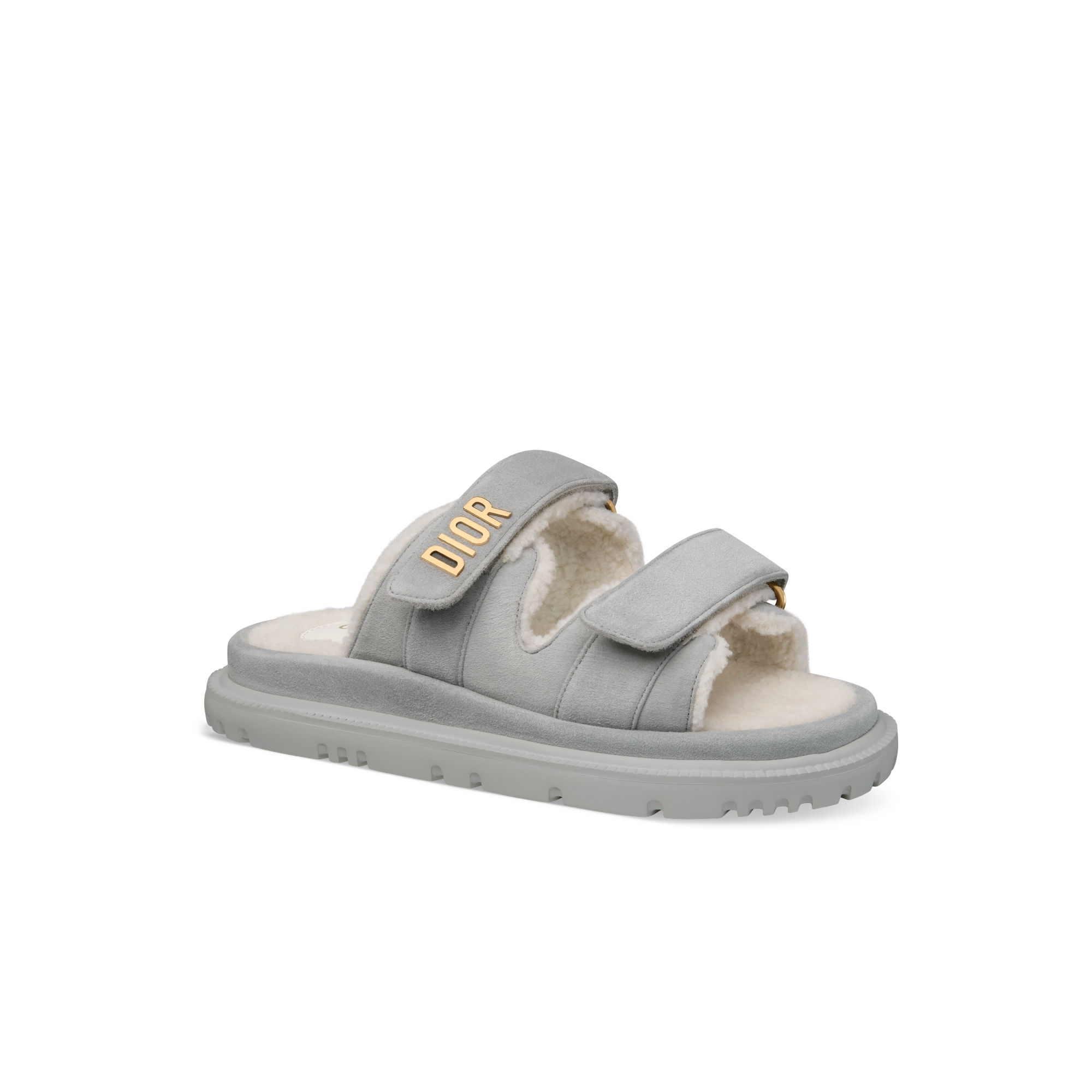 Dioract 뮬 그레이 스웨이드 염소 가죽 E03