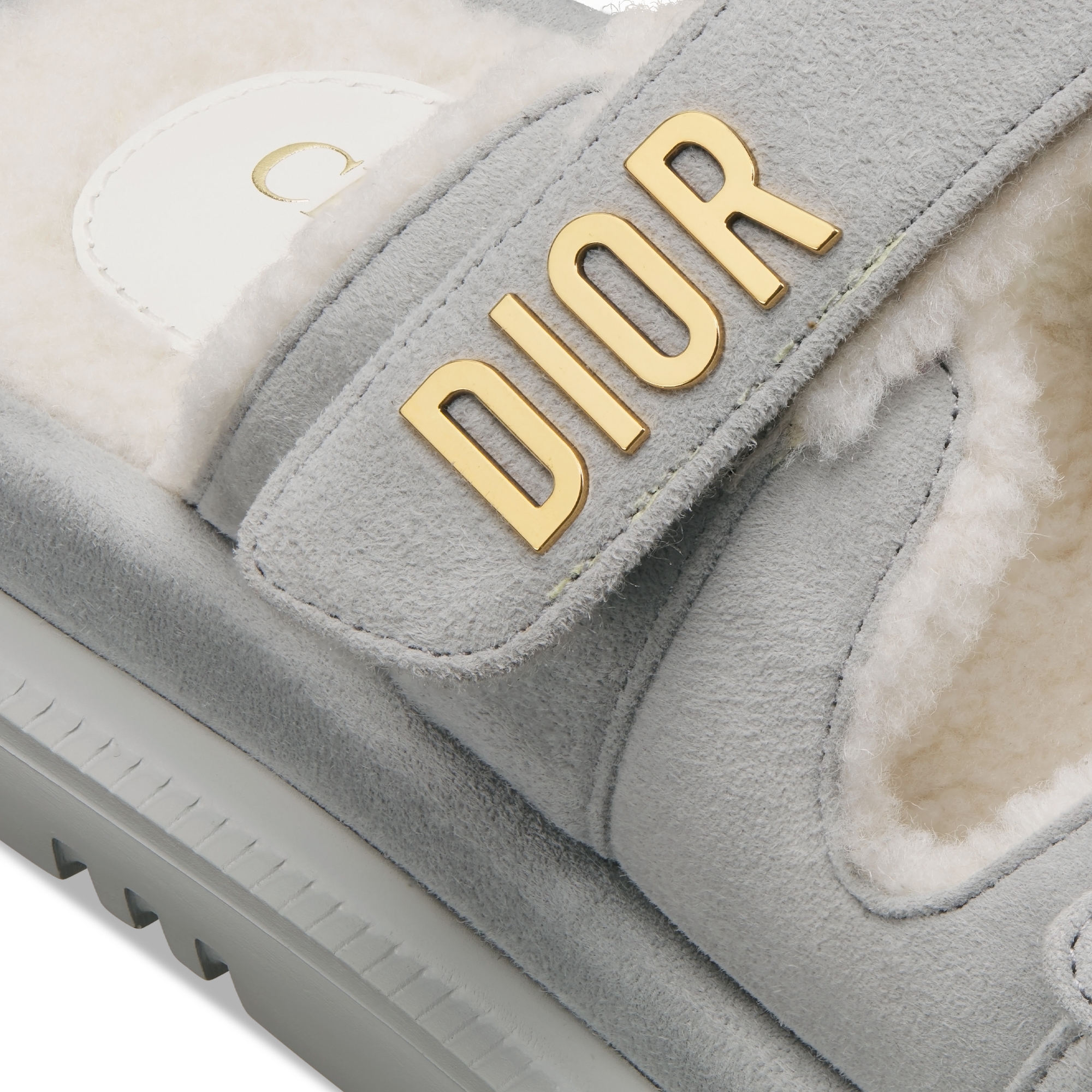 Dioract Slide Gray Suede Goatskin E09
