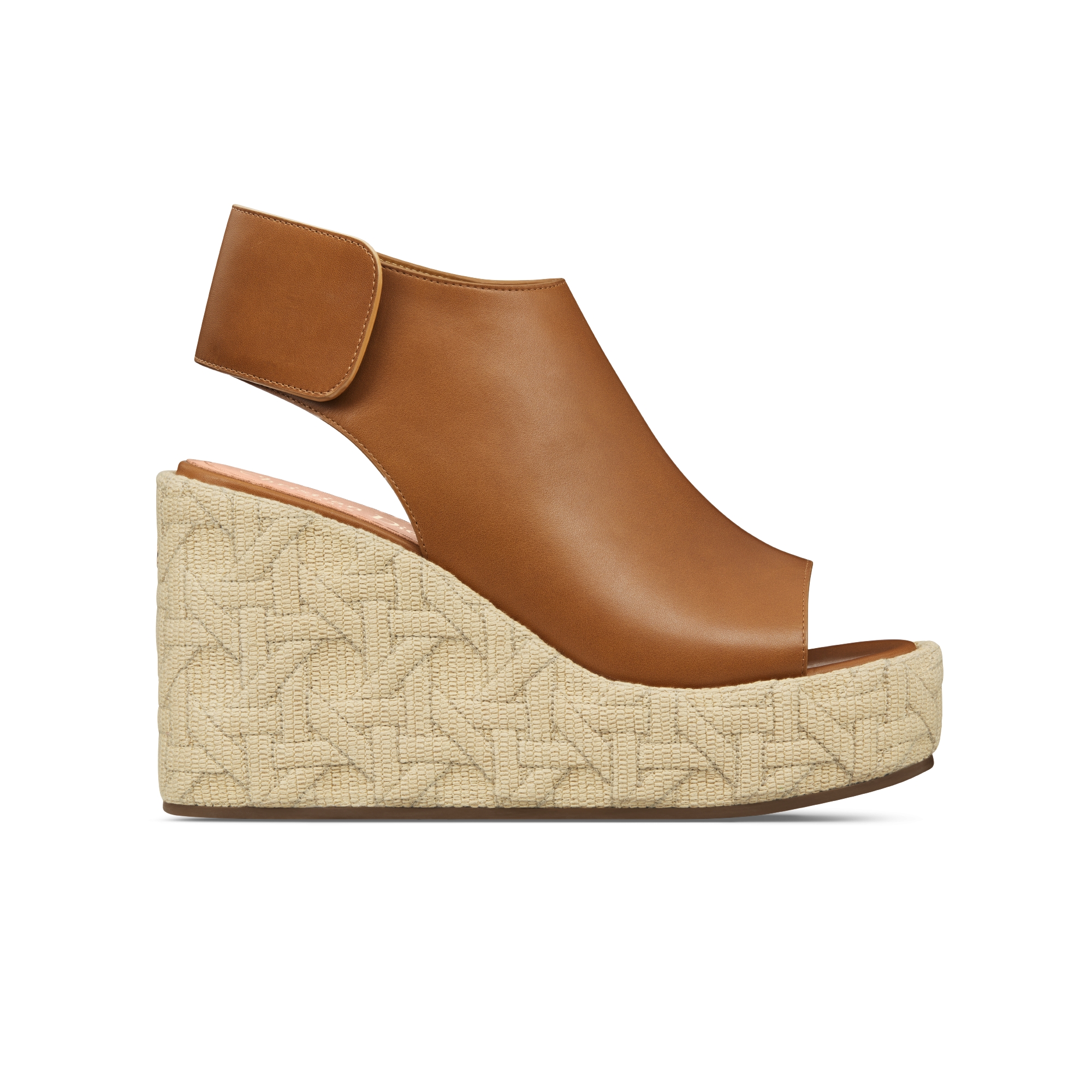 Attitude Dior Wedge Sandal Camel Calfskin | DIOR