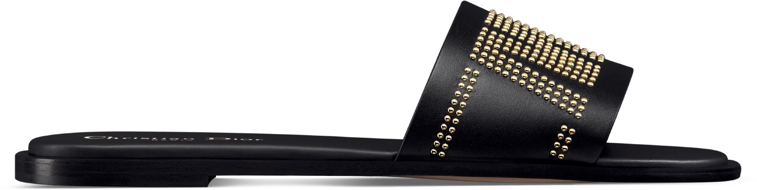 Dior black and gold slides shop