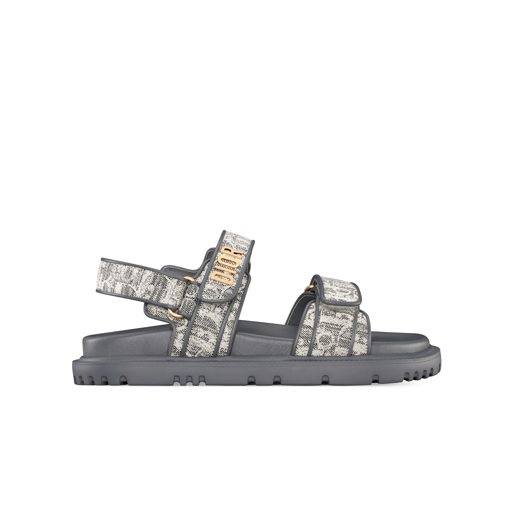 Dioract Sandal Deep Gray Dior Oblique Lusenti Canvas E02