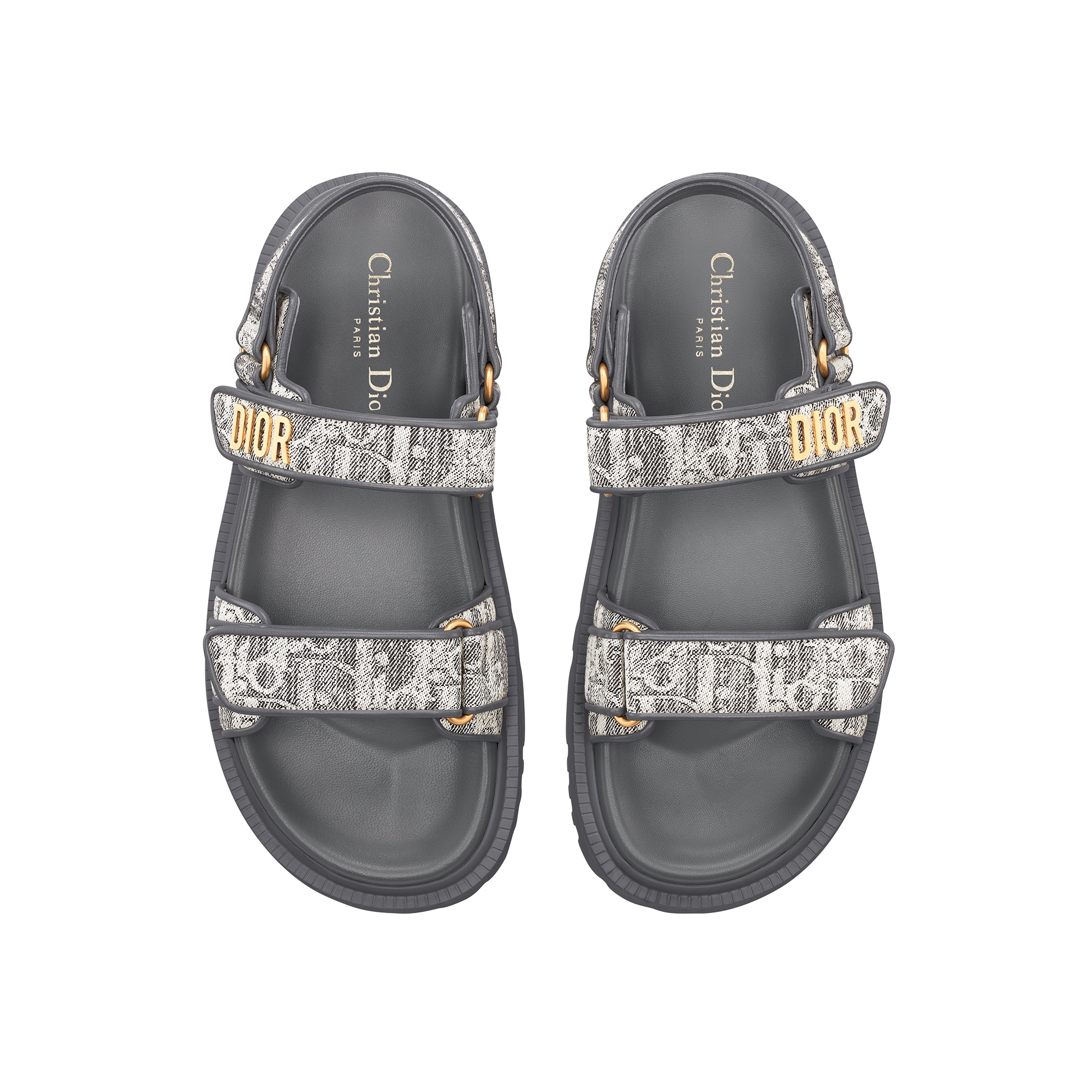Dioract Sandal Deep Gray Dior Oblique Lusenti Canvas E06