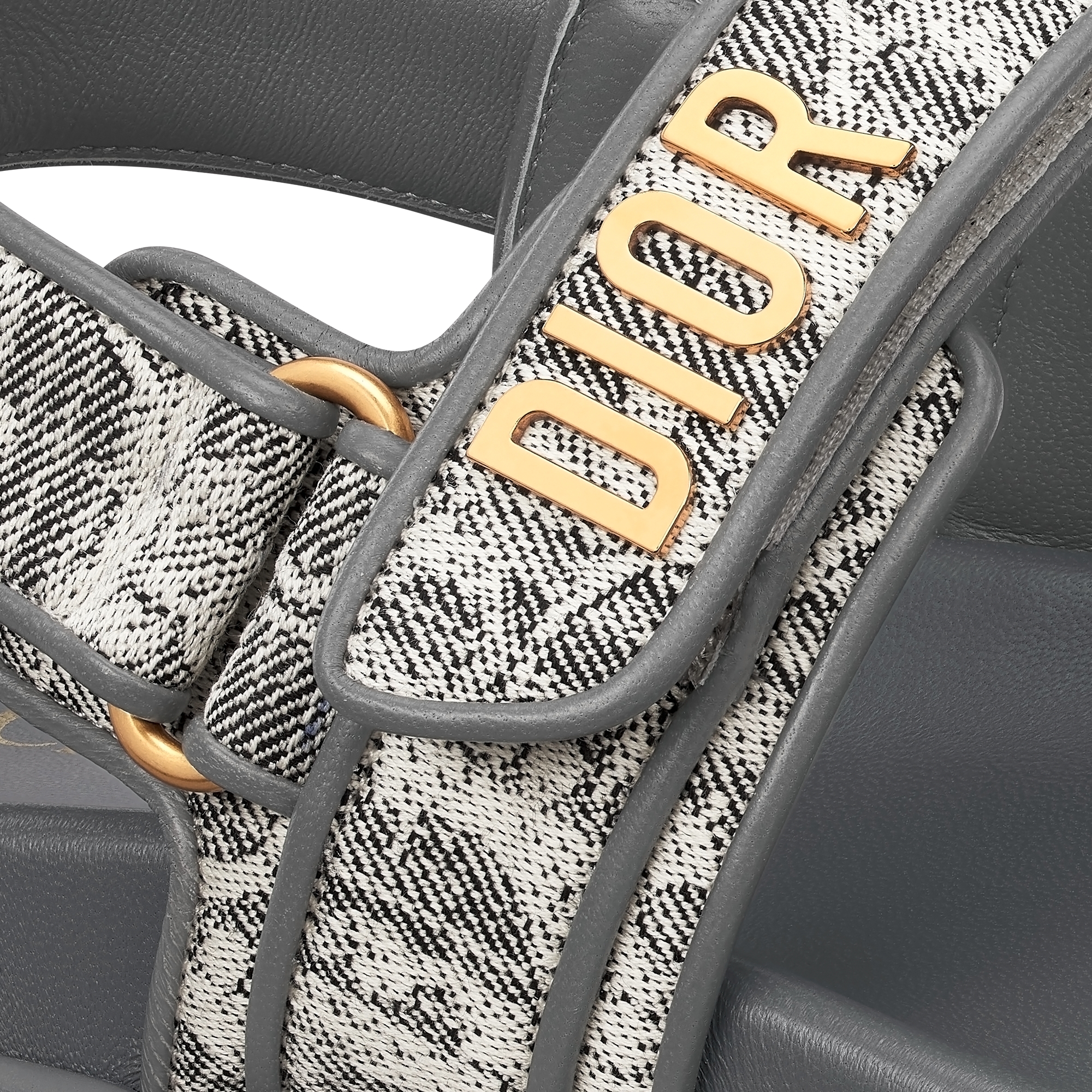 Dioract Sandal Deep Gray Dior Oblique Lusenti Canvas E09