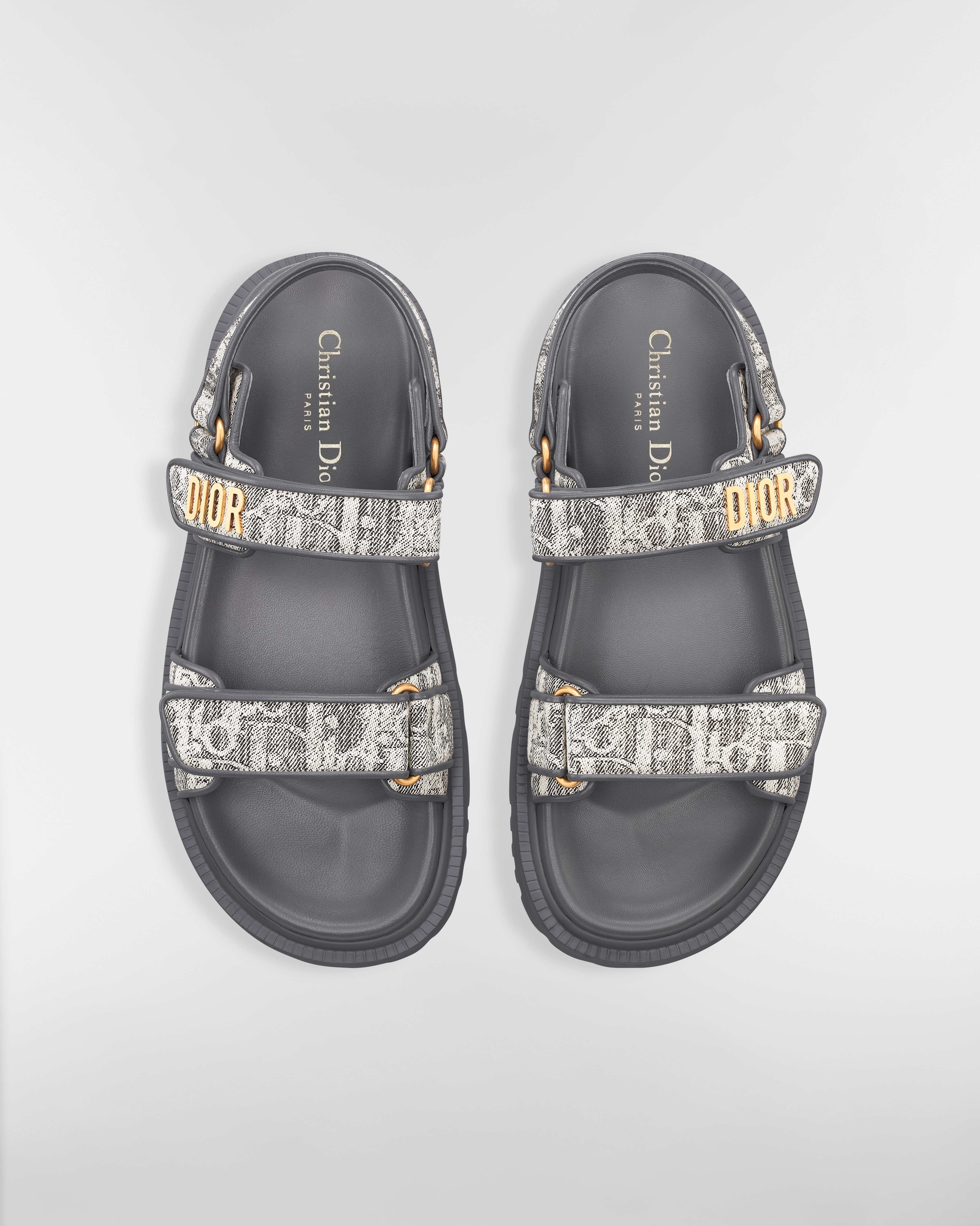 Dioract Sandal Deep Gray Dior Oblique Lusenti Canvas E06