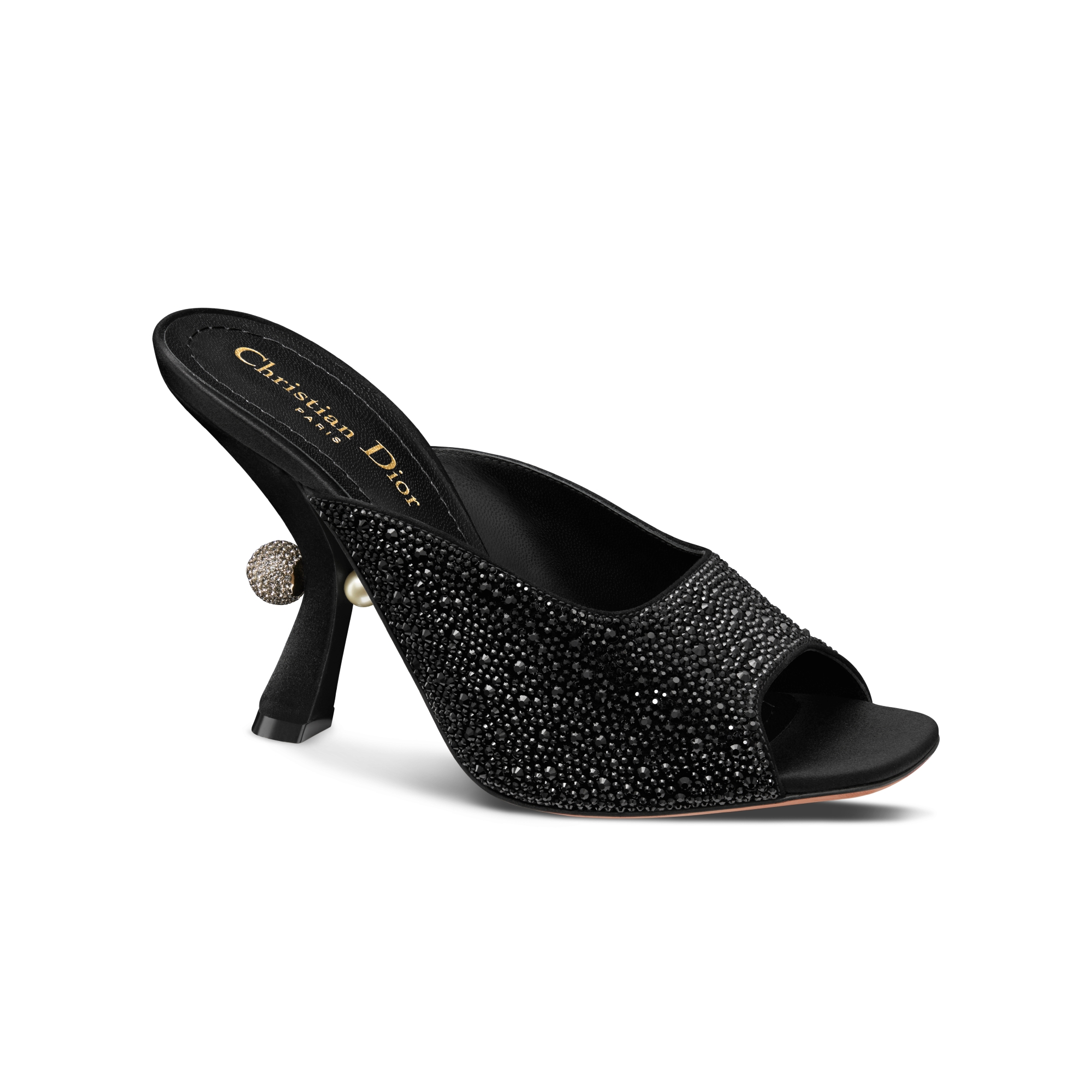 DIOR TRIBALES HIGH HEELS 80 MM 25S IN BLACK GLOSSY LEATHER