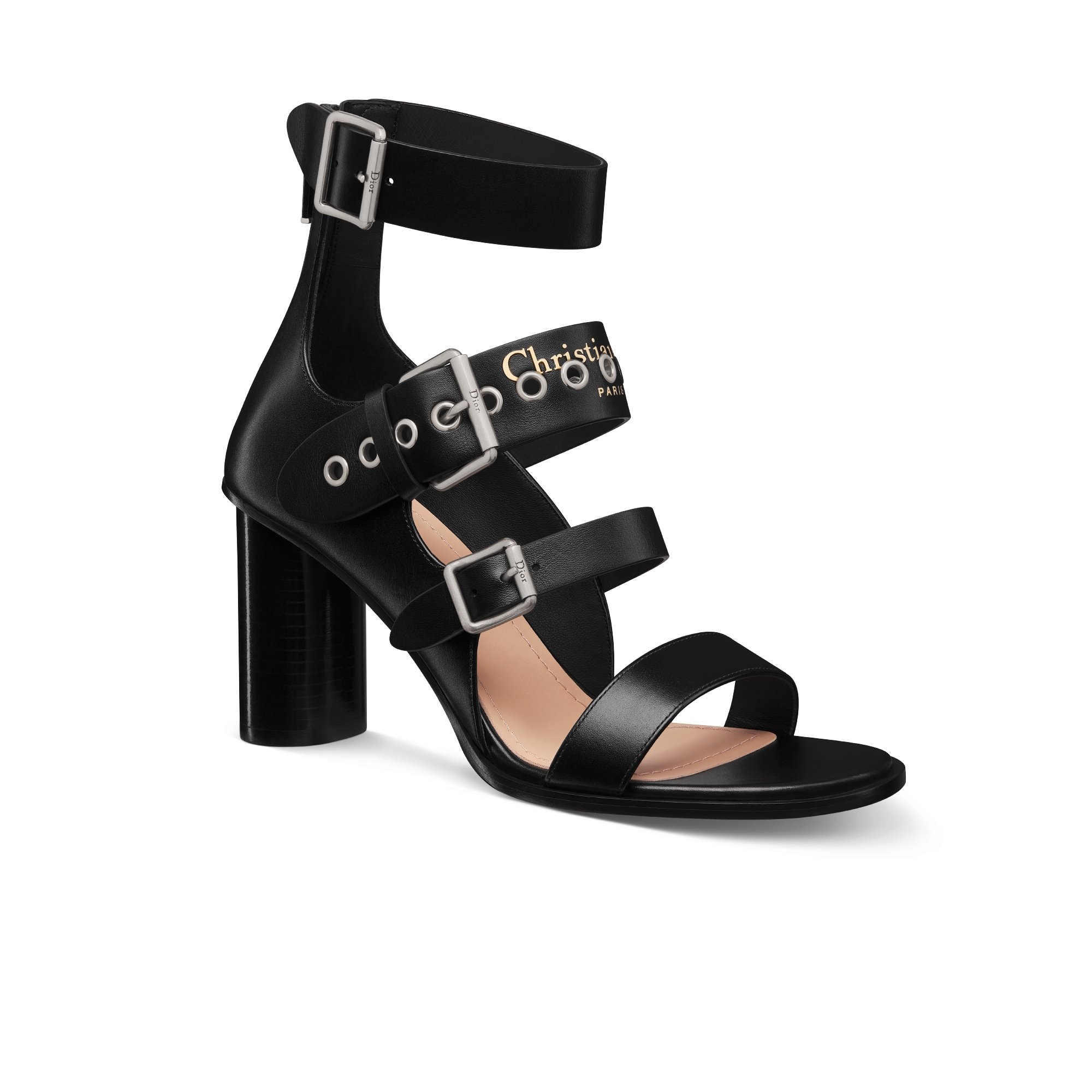 DIOR 25S HIGH-HEEL SANDALS 40 MM IN LIGHT BROWN CALFSKIN