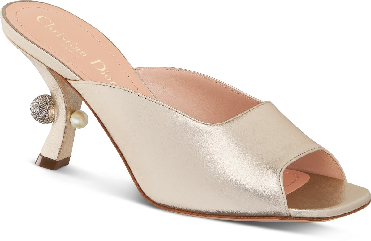 Dior Or Dior Tribales Heeled Slide Three quarter closed view Three quarter closed view
