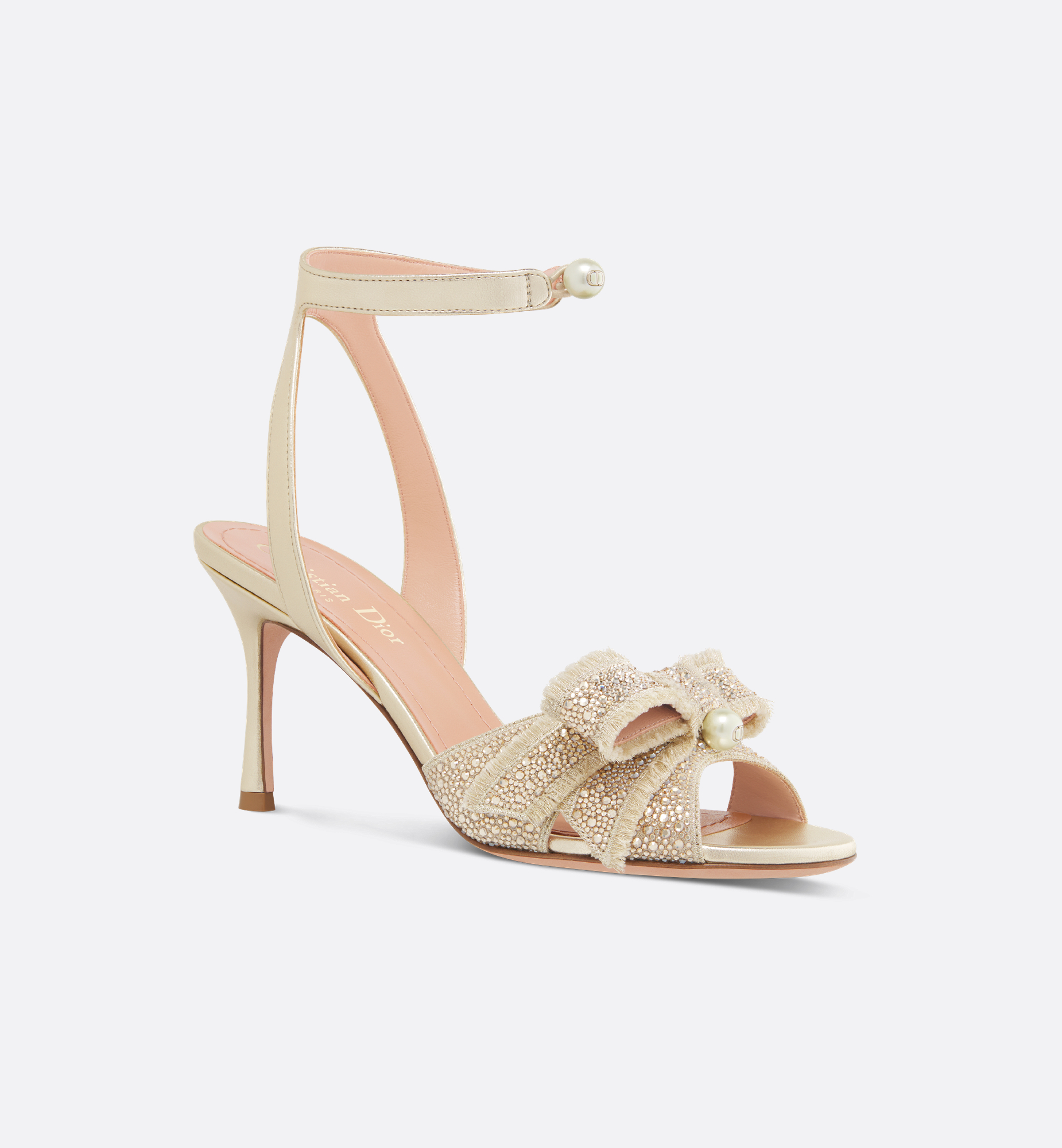 Dior Or Adiorable Heeled Sandal Embroidered Cotton Dior Or Adiorable Heeled Sandal Embroidered Cotton