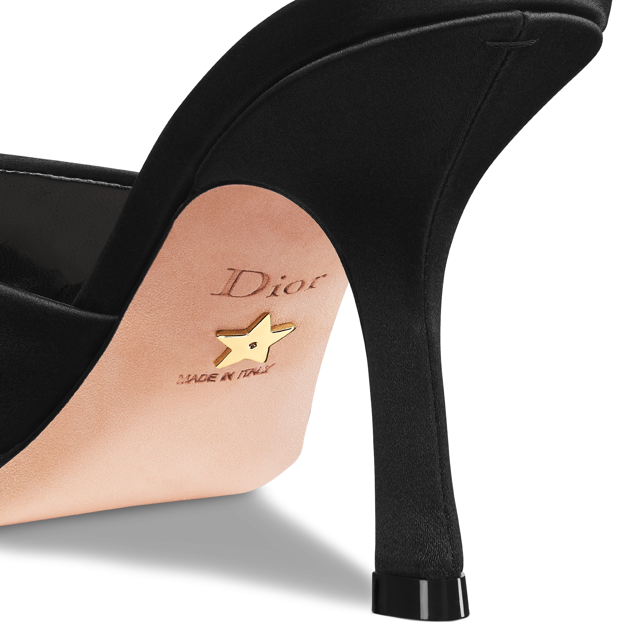 My Dior-muiltje met hak Zwart satijn E09