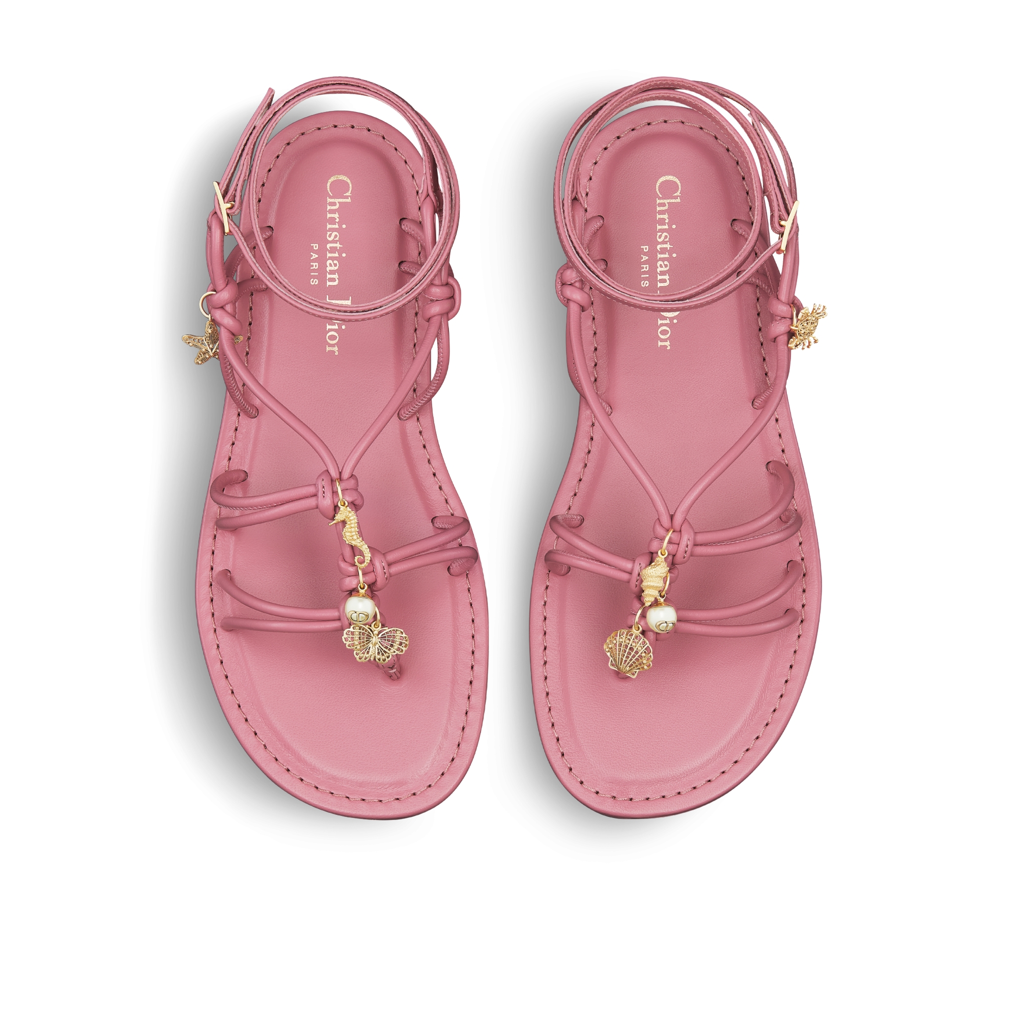 CC 25 Thong Sandal Braided Striped Pink White