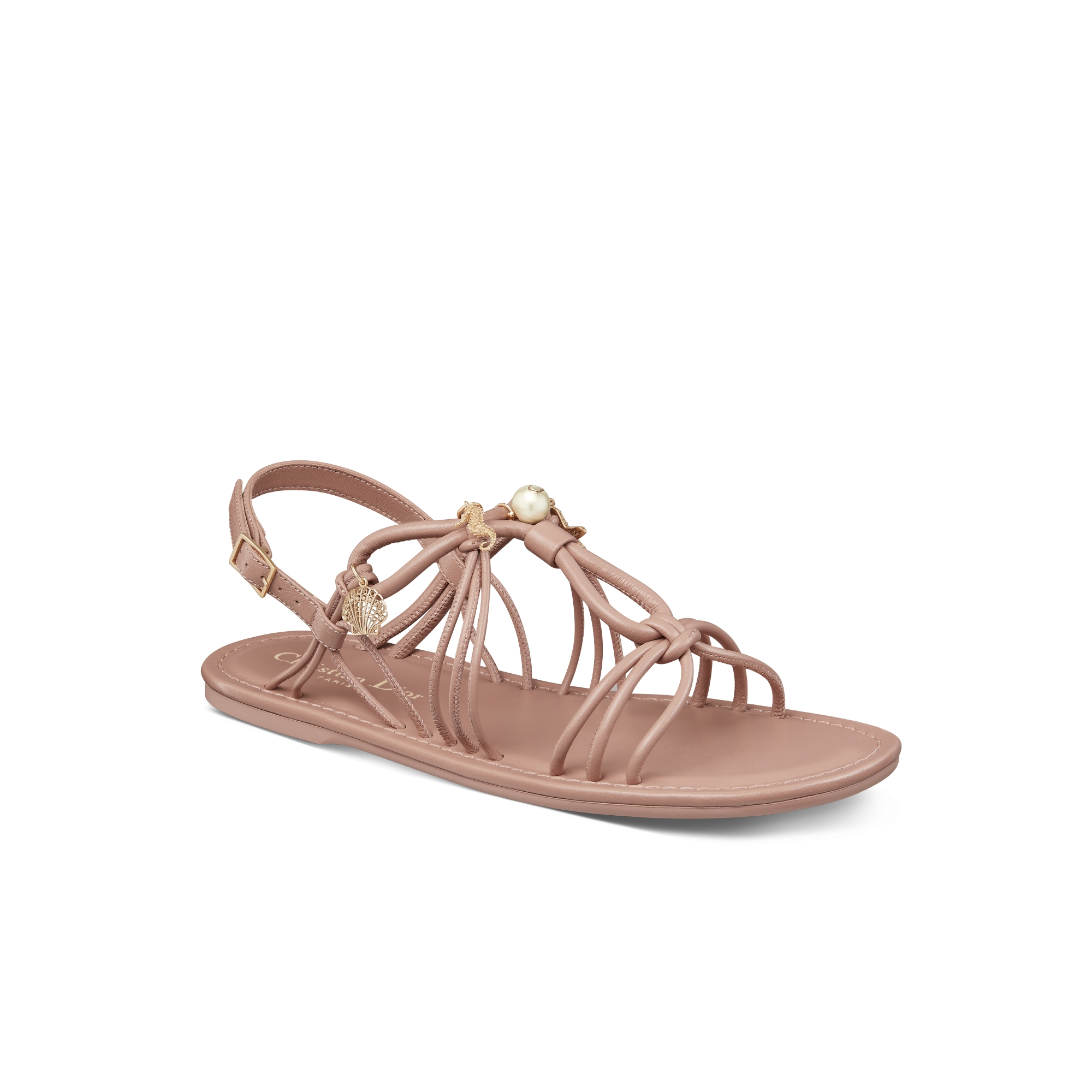 Sandale D-Sand Dioriviera Cuir d'agneau blanc | DIOR