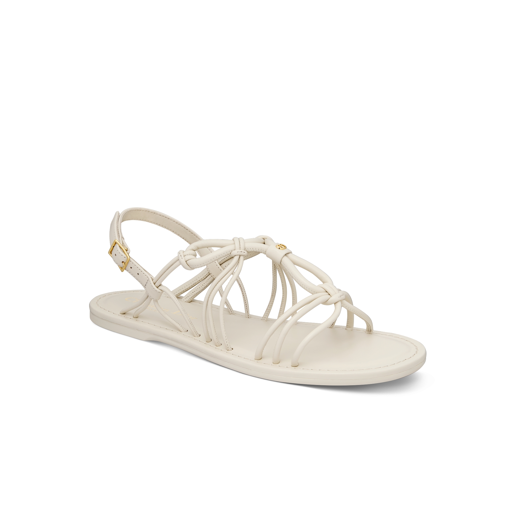 DIORIVIERA C'EST THONG SANDAL WHITE AQUAMARINA CALFSKIN