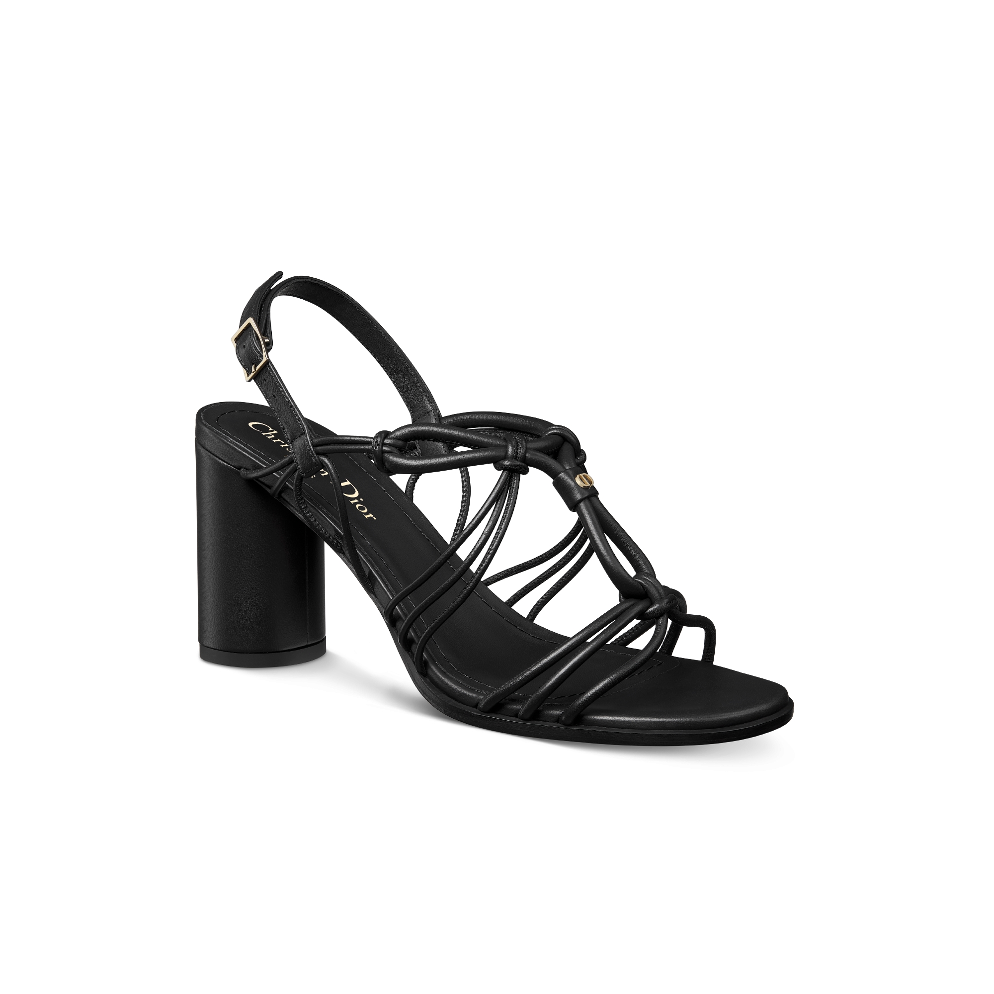 Dioriviera D-Sand Heeled Sandal Black Lambskin | DIOR