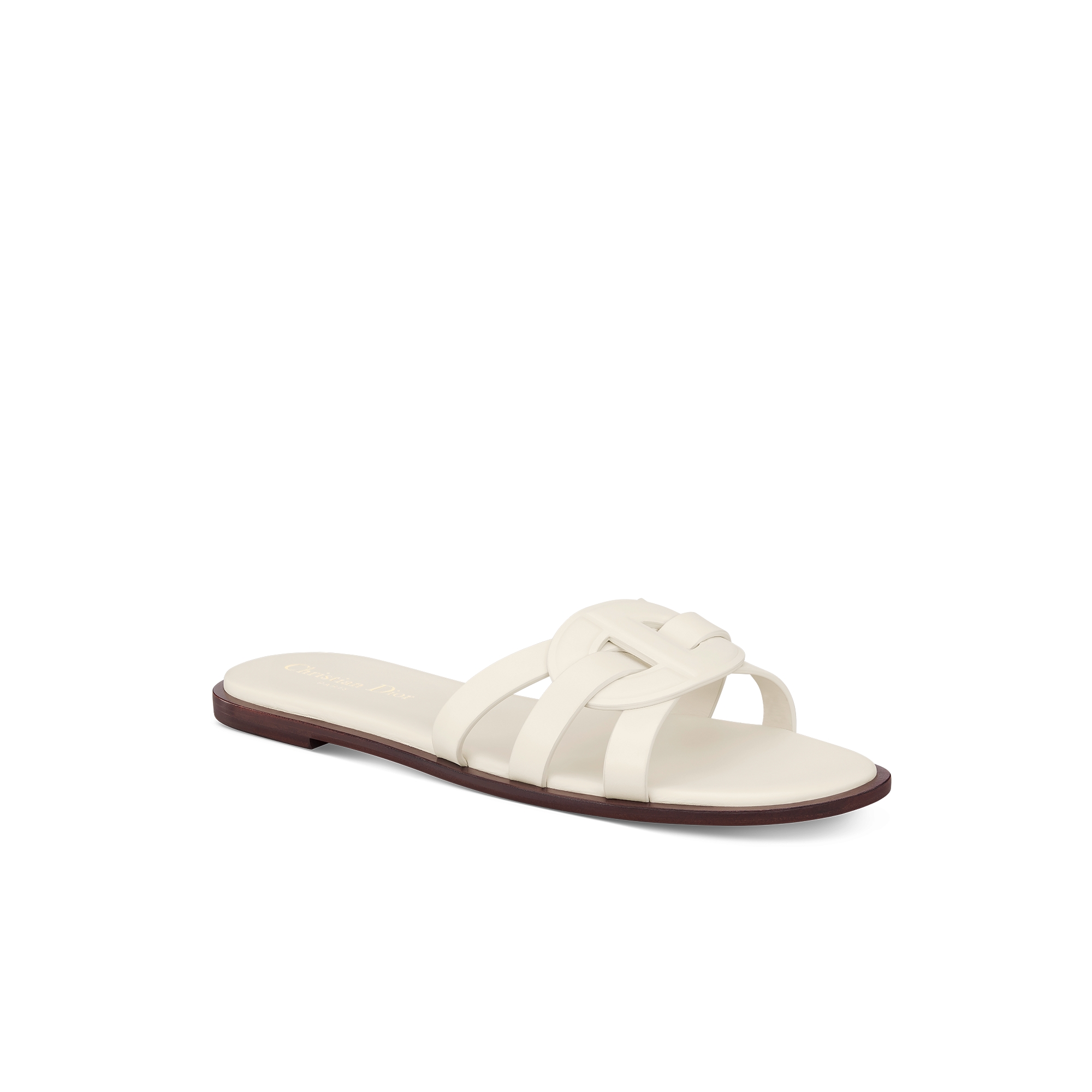Dioriviera Dioract Slide White Lambskin and Rubber | DIOR