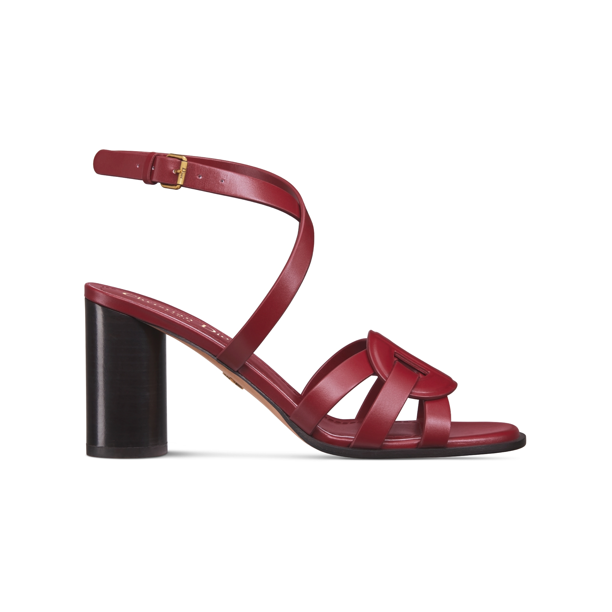 D-Club Heeled Sandal Ruby Red Calfskin E02 Ruby Red Calfskin