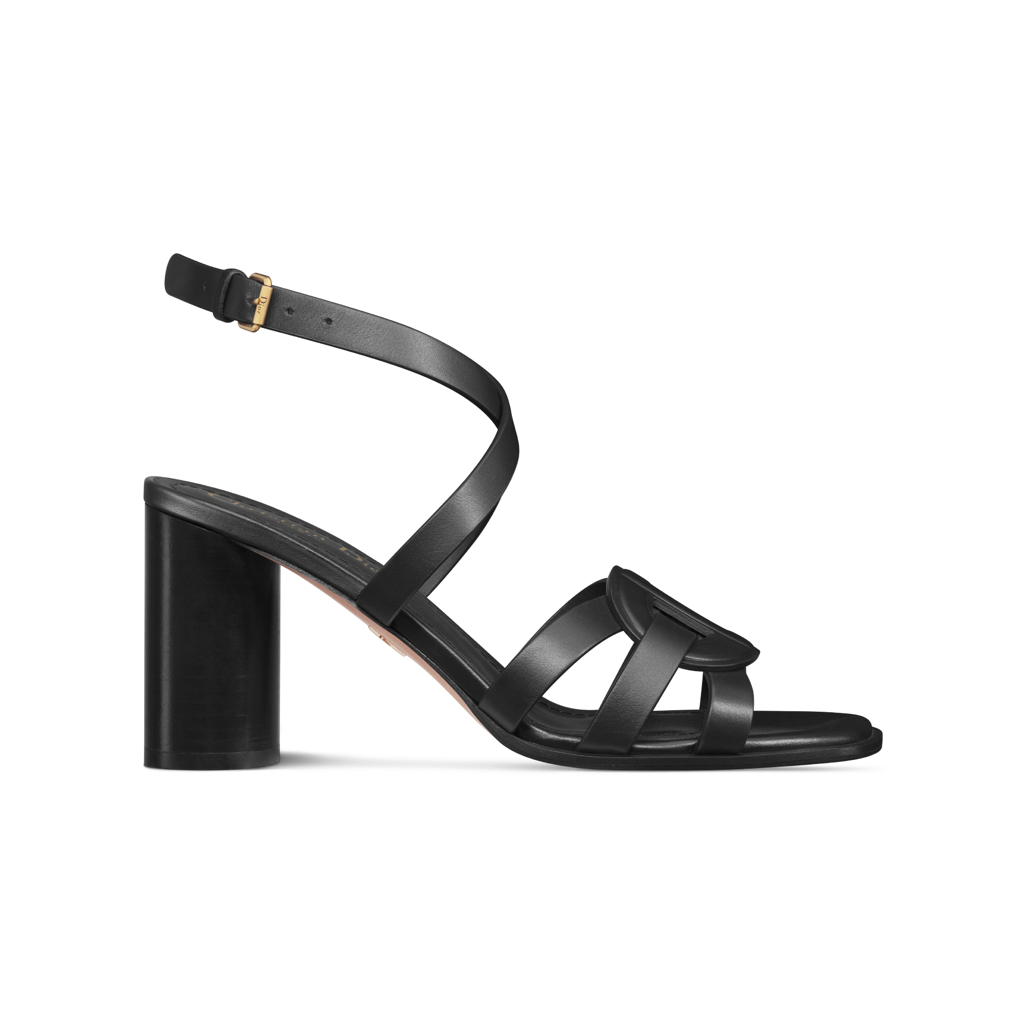 D-Club Heeled Sandal Black Calfskin E02 Black Calfskin