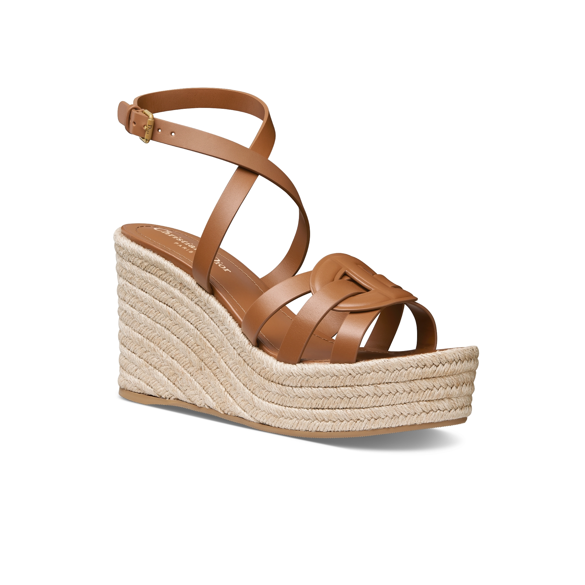 30 Montaigne Wedge Slide Camel Calfskin | DIOR