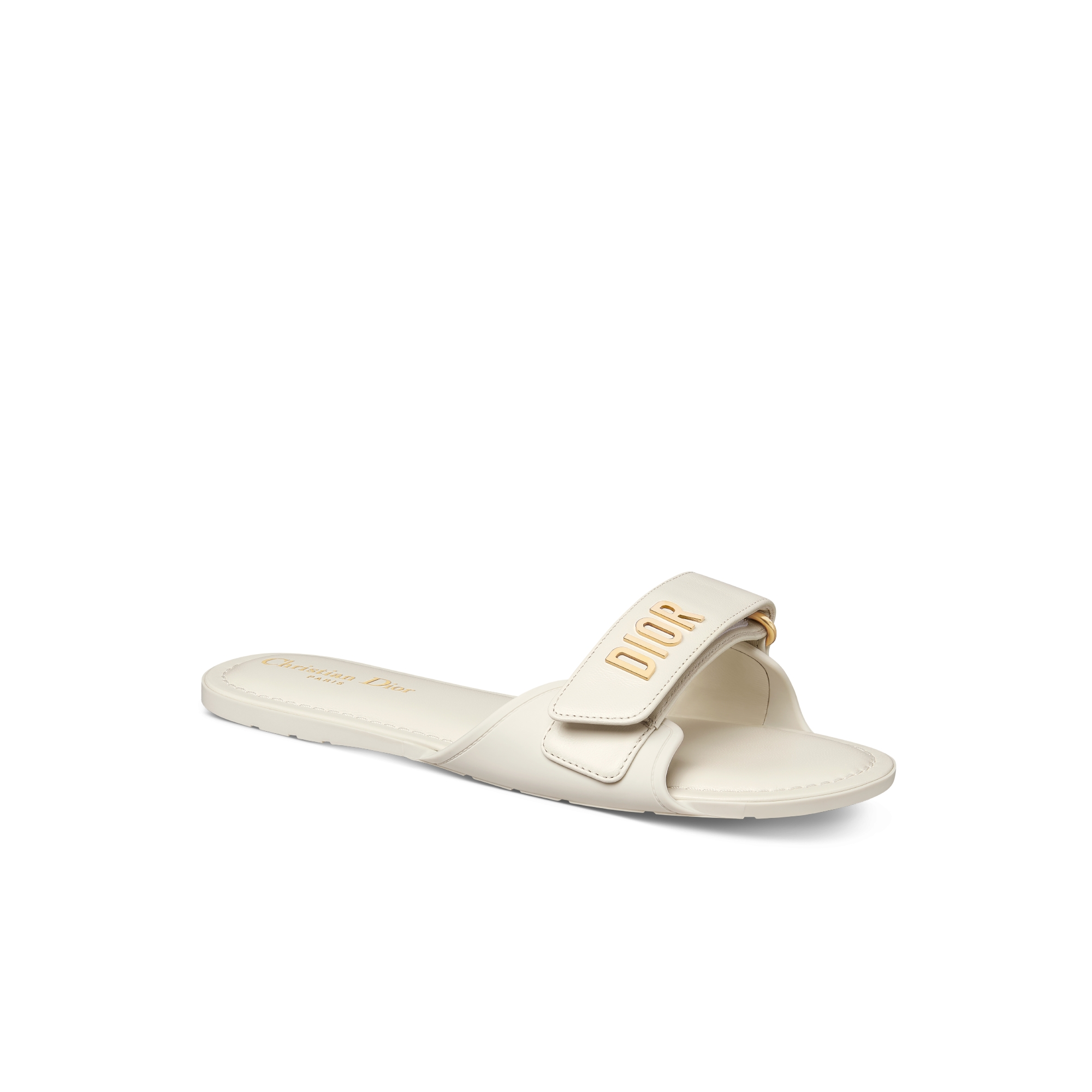 Dioriviera Dioract Slide White Lambskin and Rubber | DIOR