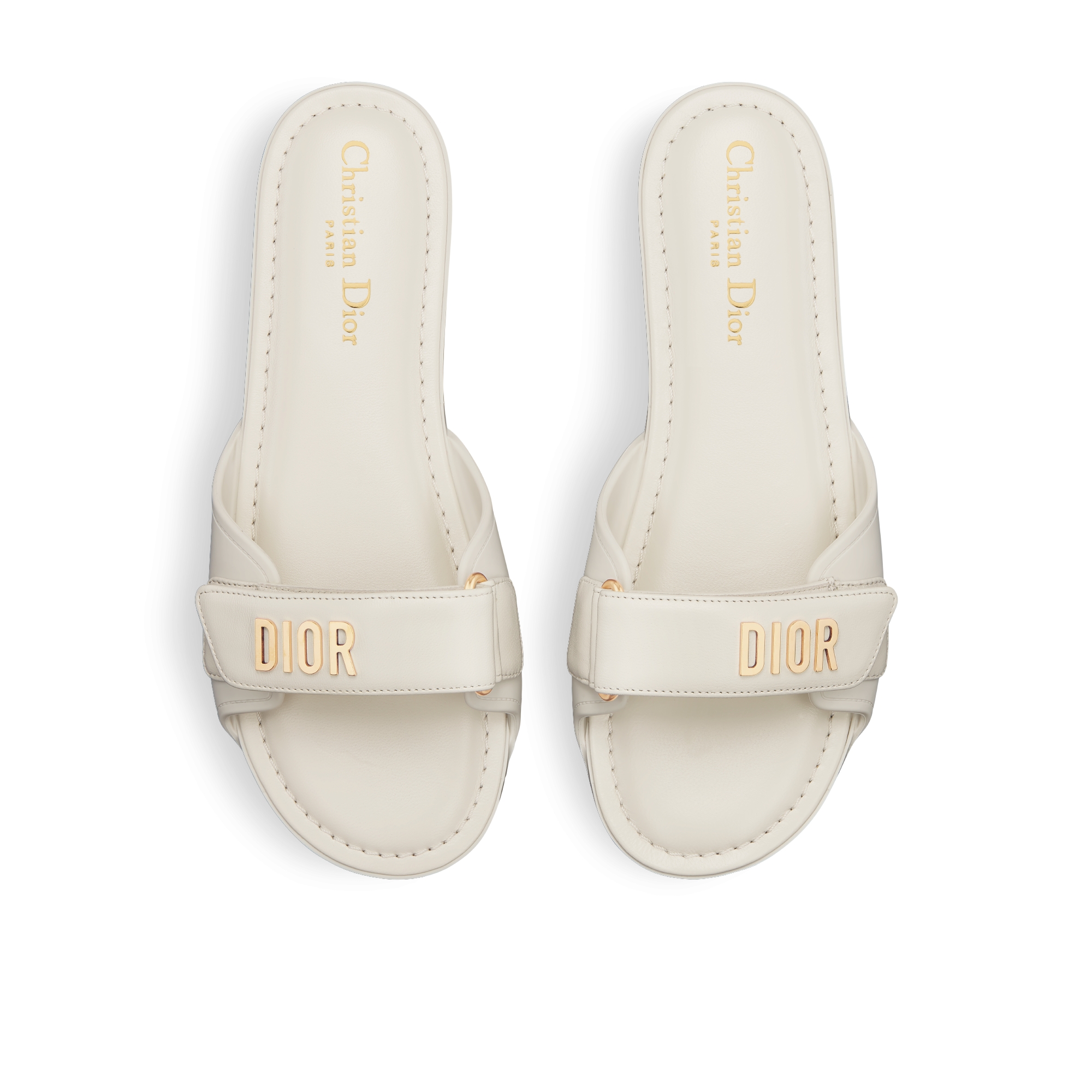 Dioriviera Dioract Slide Lammleder und Gummi in Weiß E06