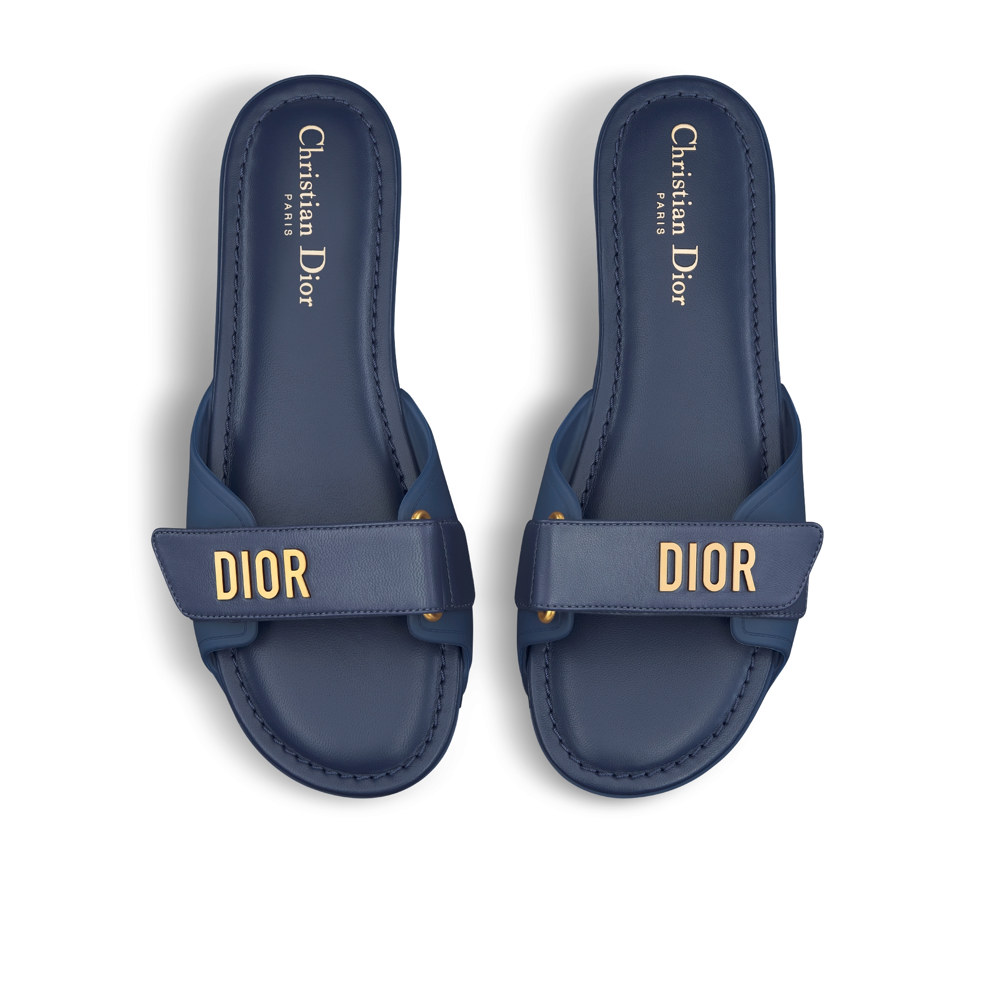 Dioriviera Dioract-muiltje Diepblauw lamsleer en rubber E06