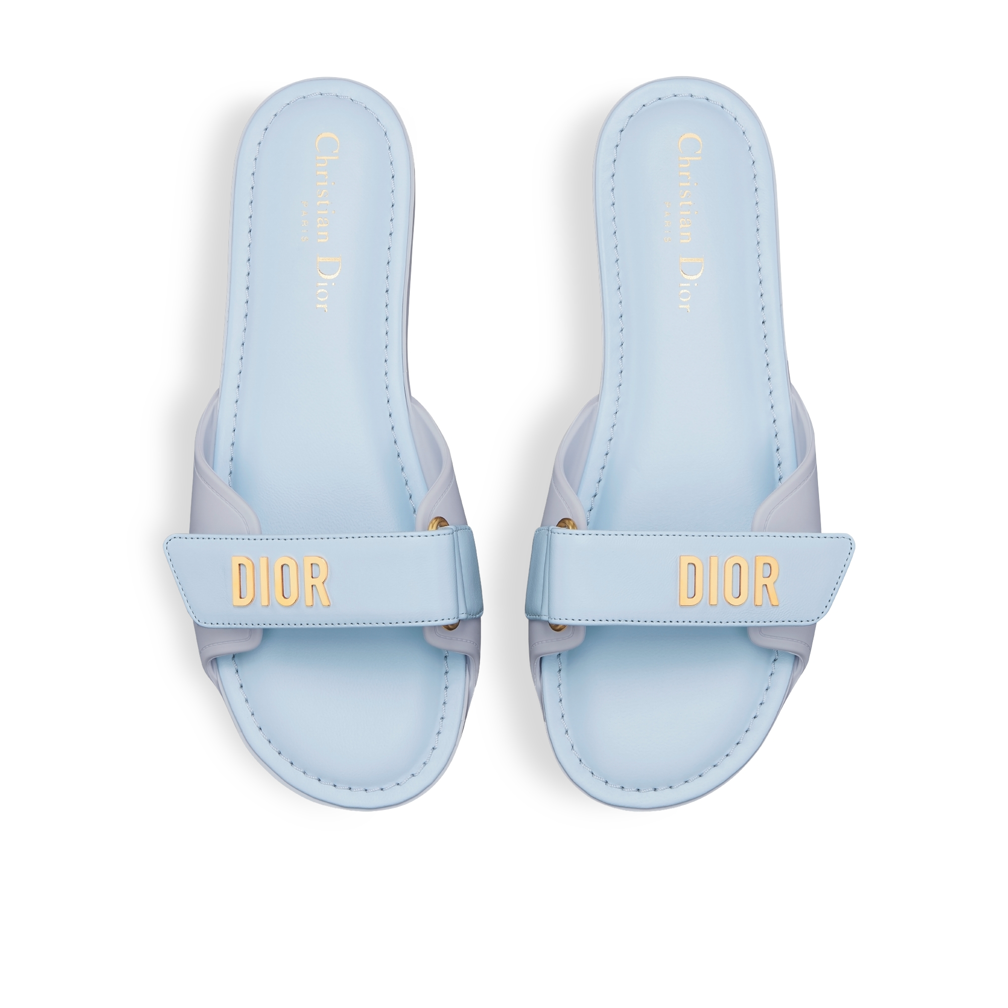 Dior Lucky Dioract-muiltje Luchtblauw lamsleer en rubber E06
