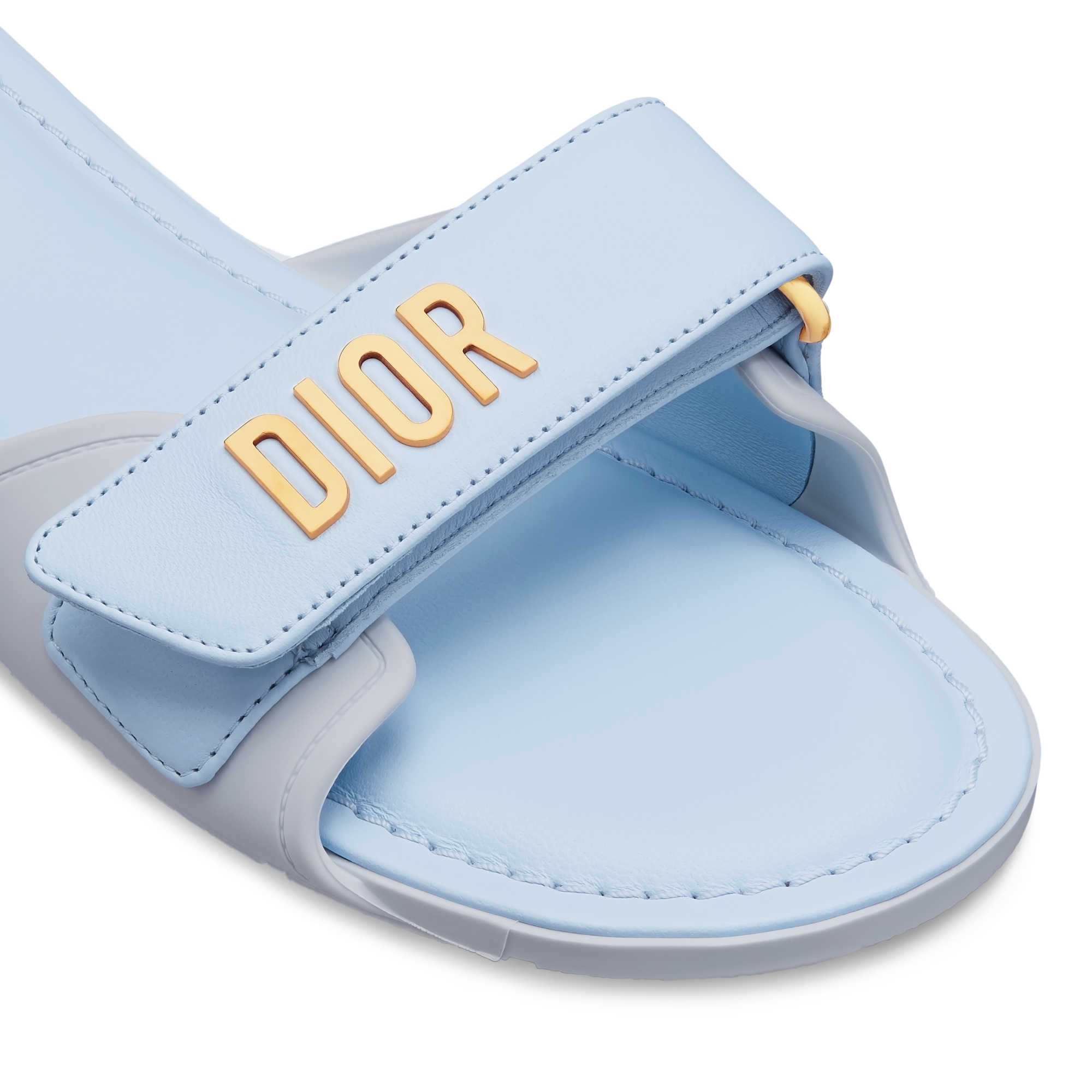 Dior Lucky Dioract Slide Lammleder und Gummi in Himmelblau E09