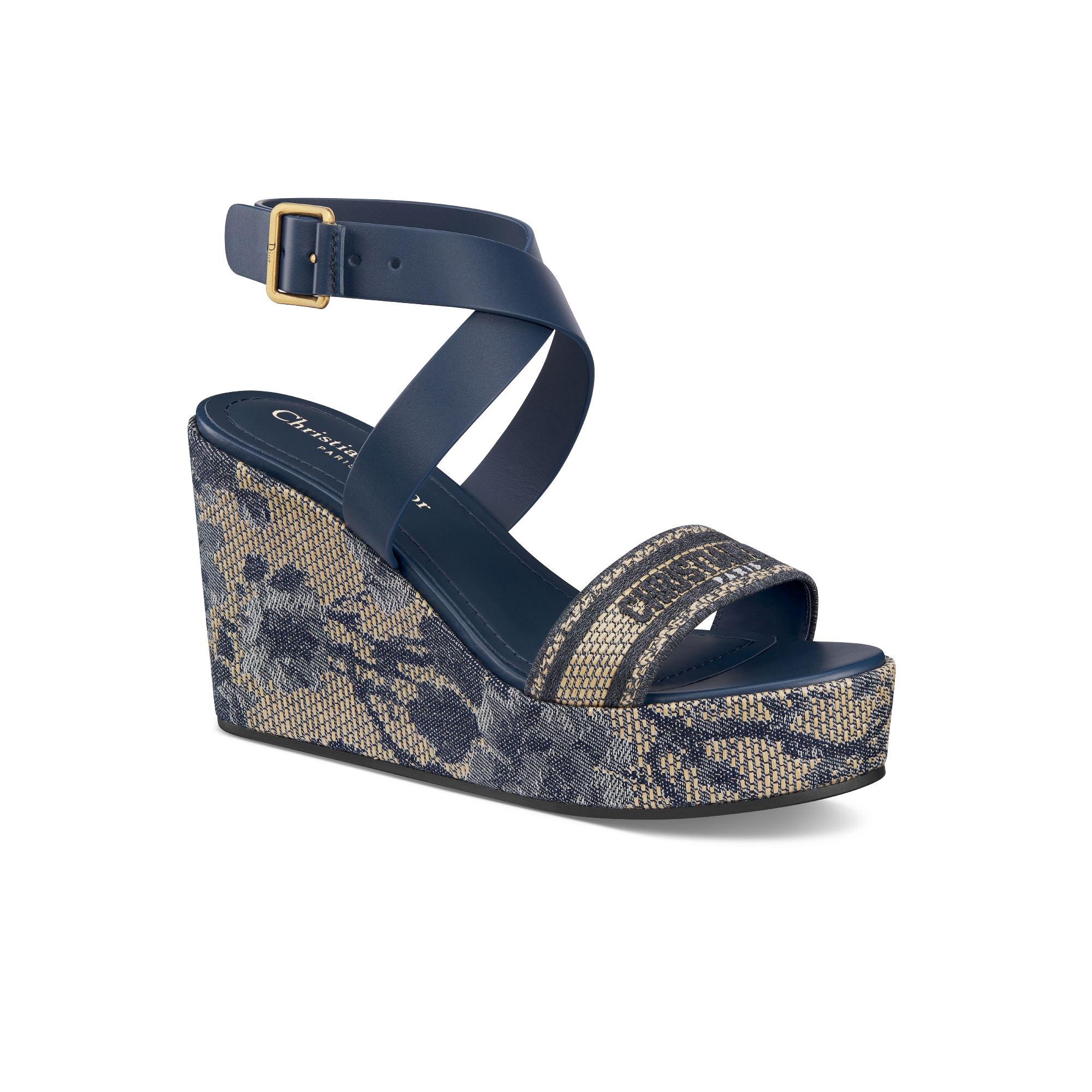 30 Montaigne Wedge Slide Black Calfskin | DIOR