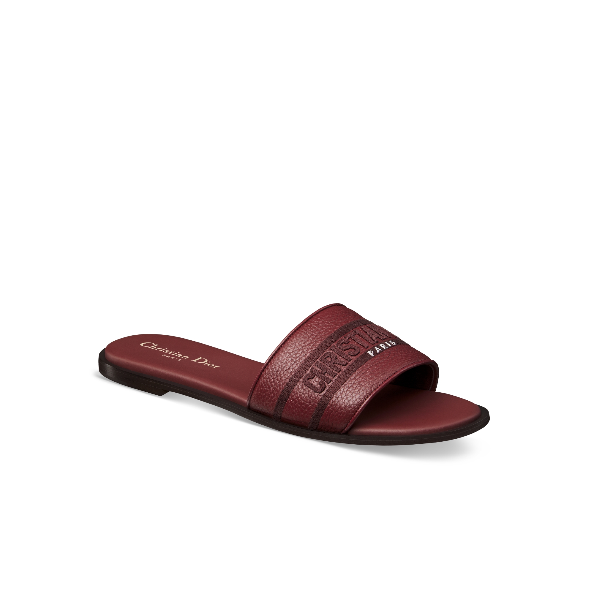 Dway Slide Burgundy Grained Calfskin E03