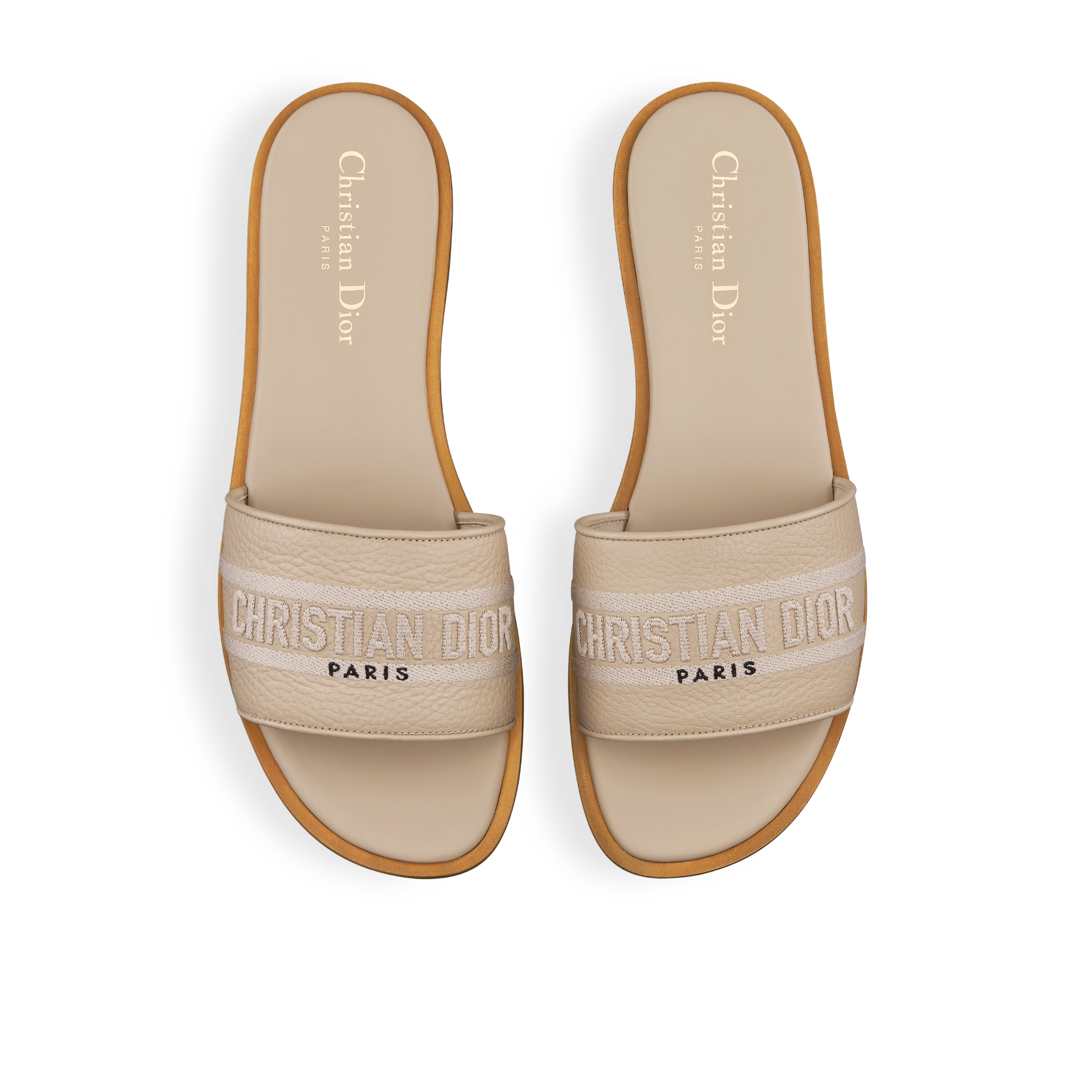 Dway Slide Powder Beige Grained Calfskin E06