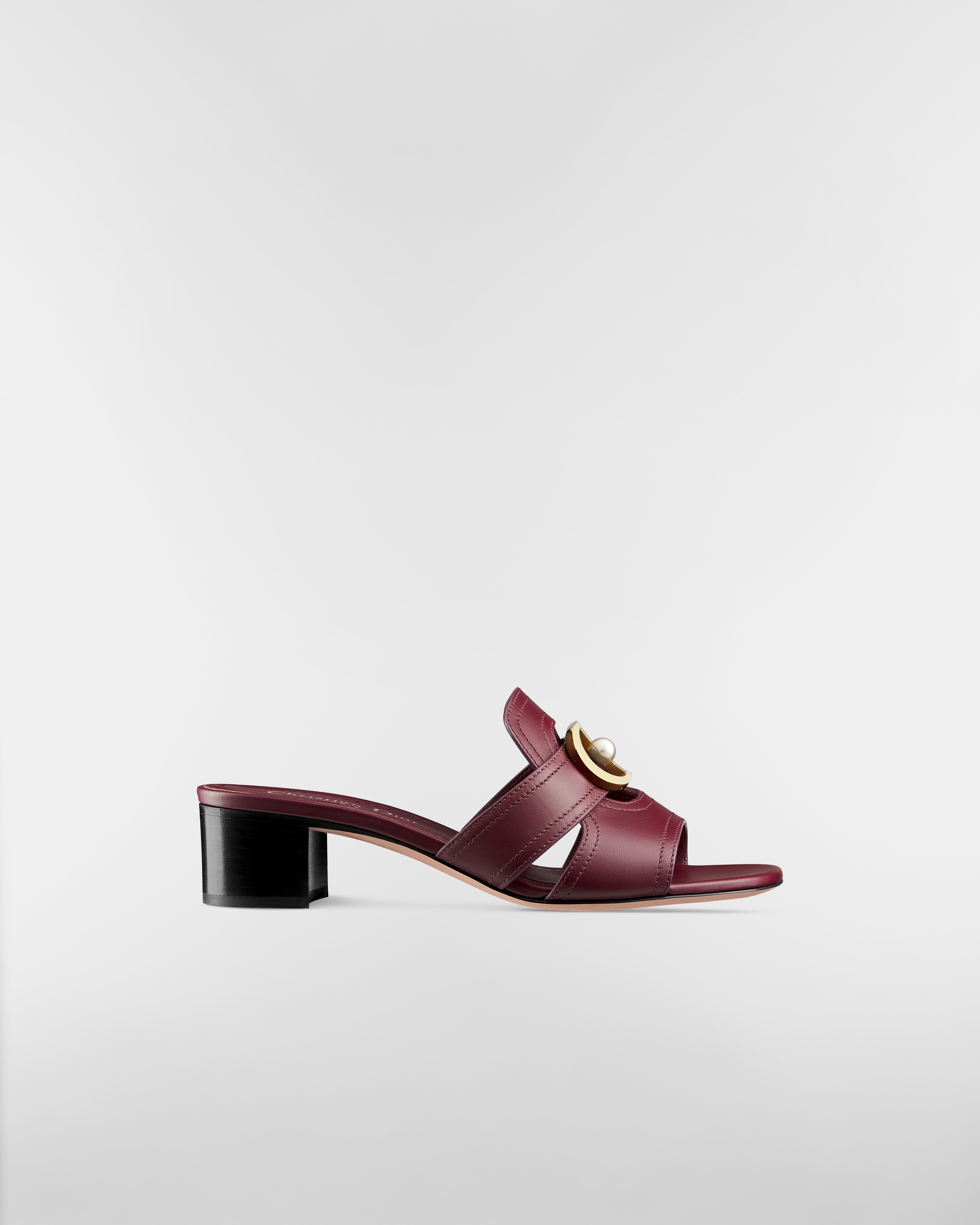30 Montaigne Heeled Slide Deep Burgundy Calfskin E02