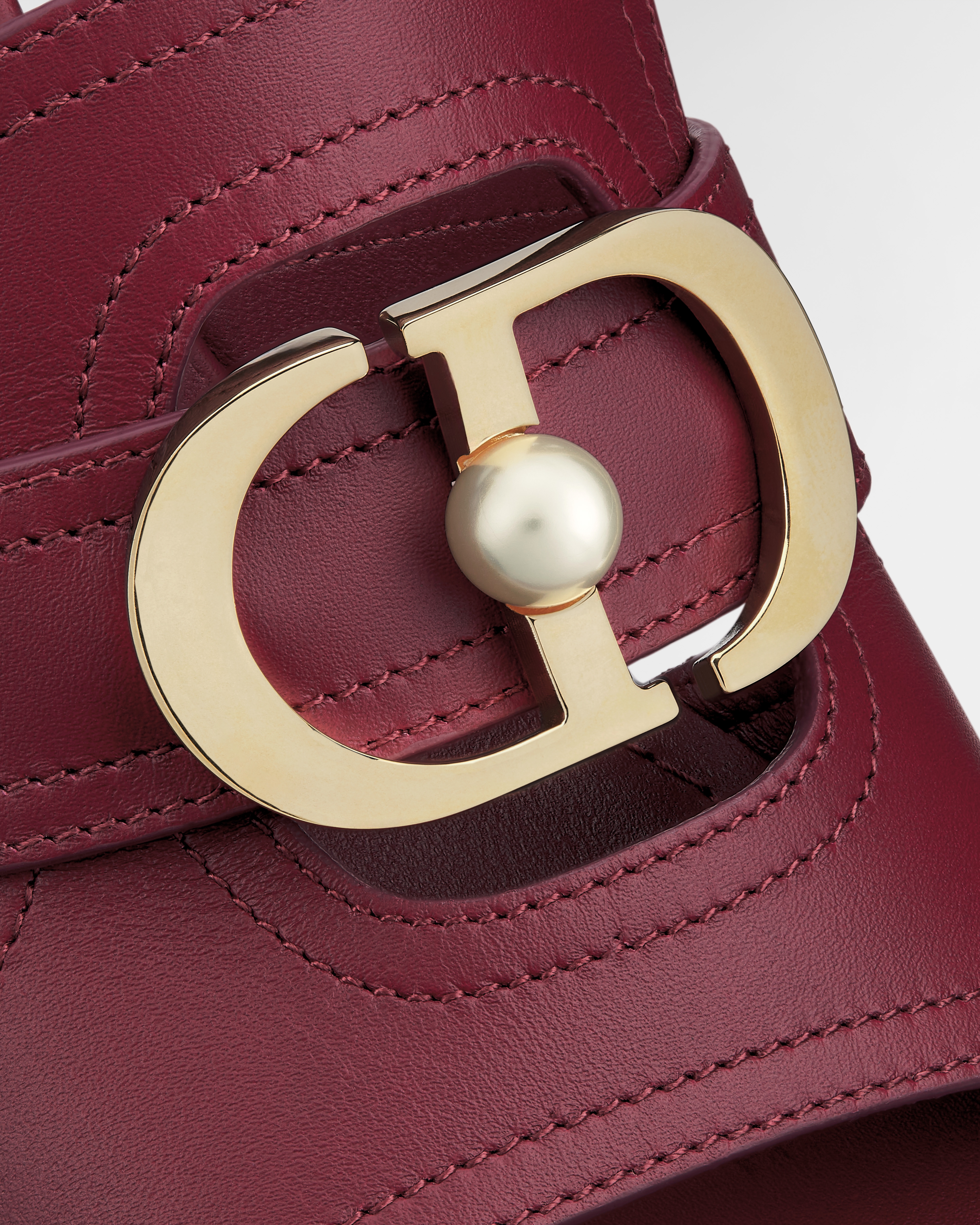 30 Montaigne Heeled Slide Deep Burgundy Calfskin E09