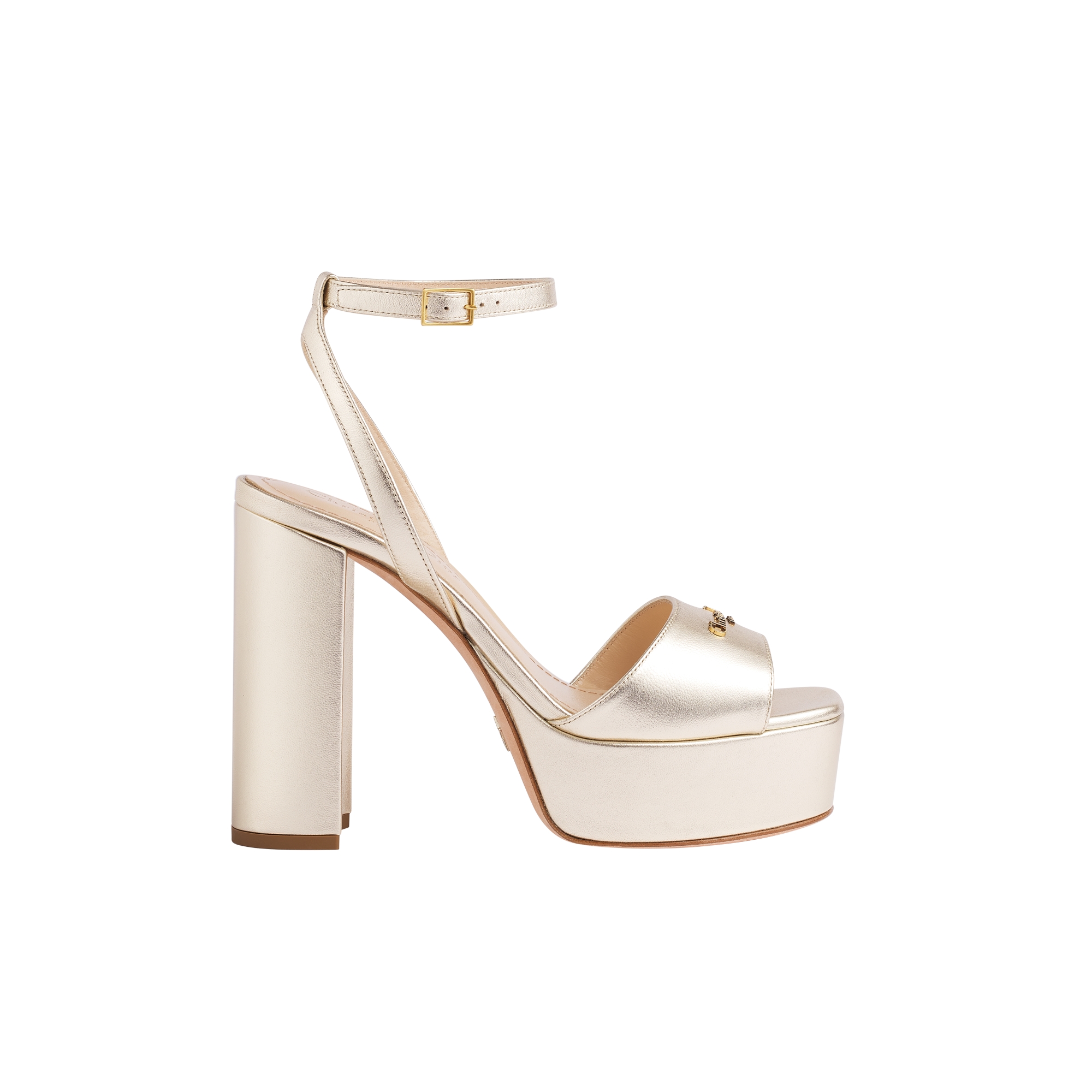 【Tiffany】Dior D-Lane Platform Sandal Dior Or D-Lane Platform Sandal Gold-Tone Laminated Lambskin | DIOR US