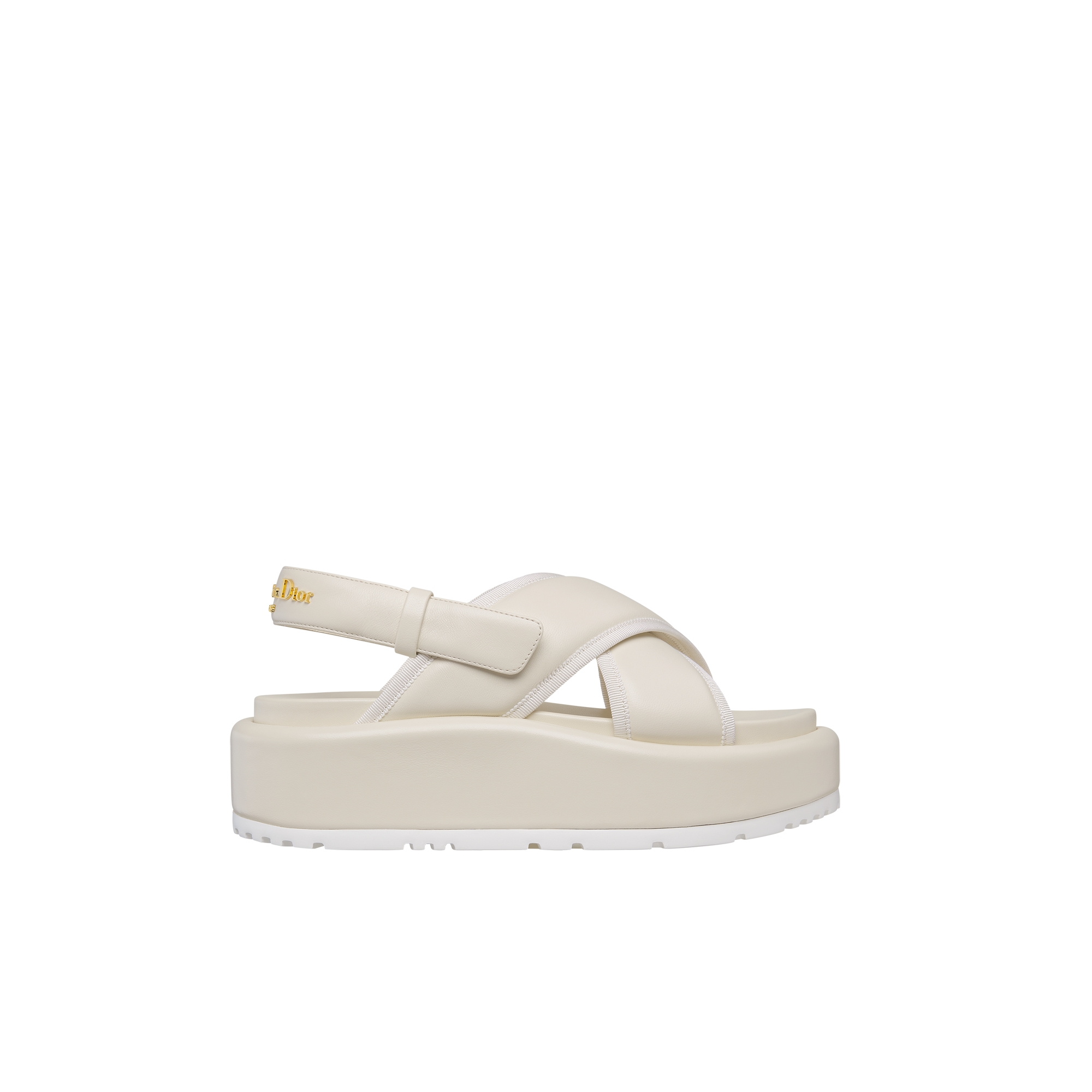 D-Lane Platform Sandal White Padded Lambskin | DIOR
