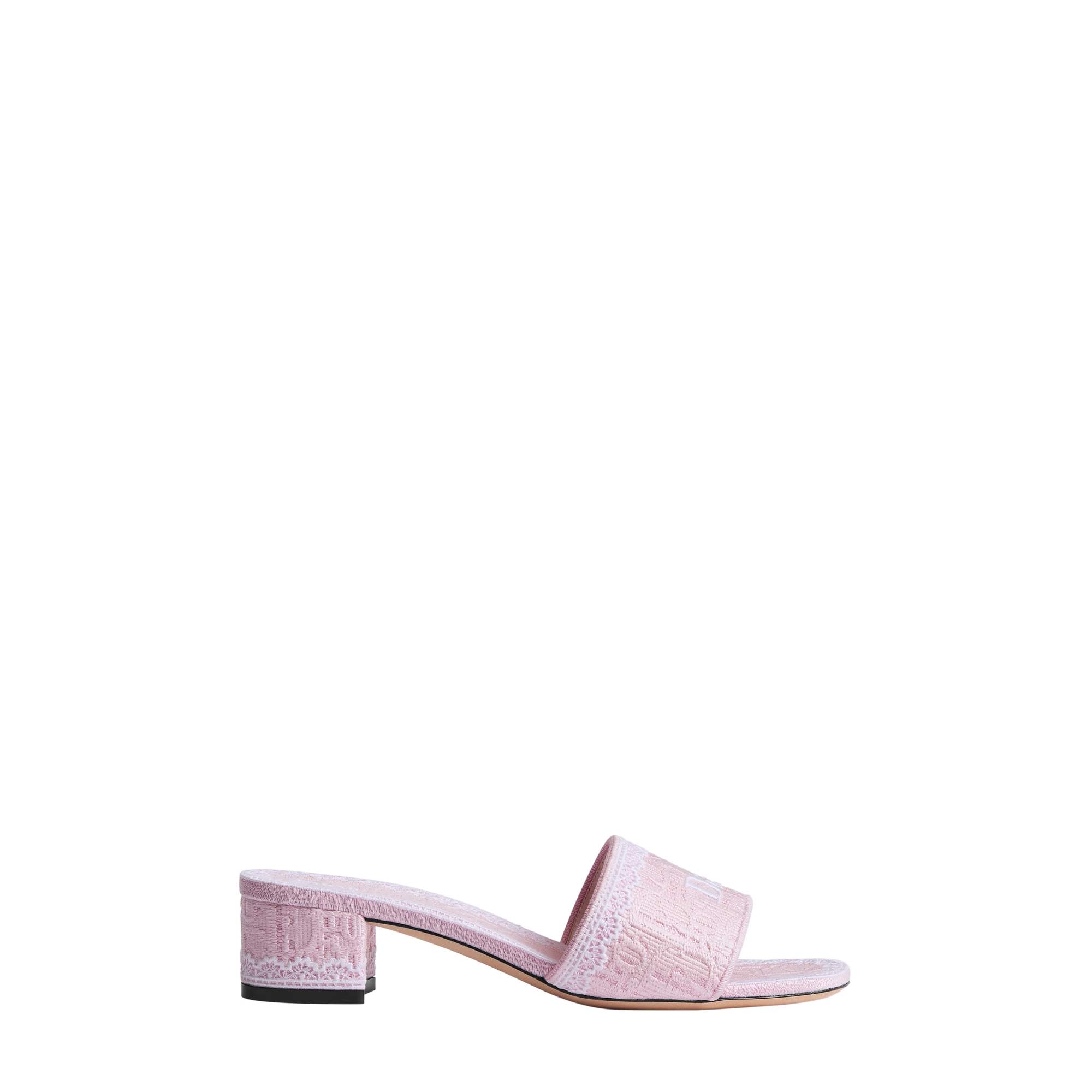  Algodón bordado Dior Oblique rosa Soupir con encaje blanco
