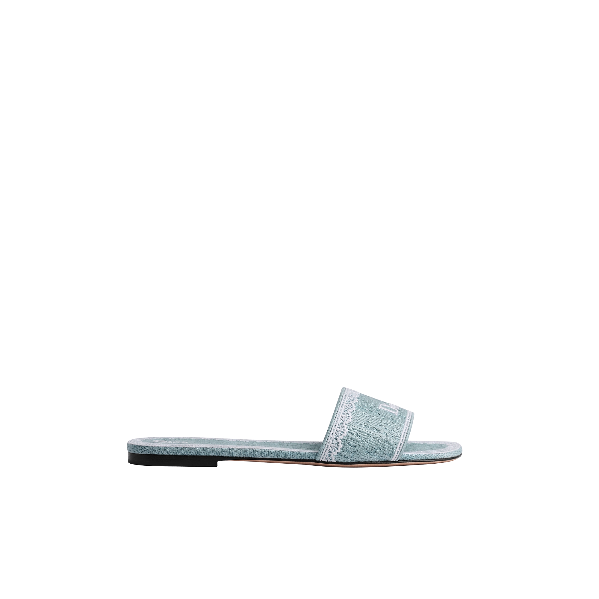  Algodão bordado Dior Oblique Bleu Ciel e renda cru