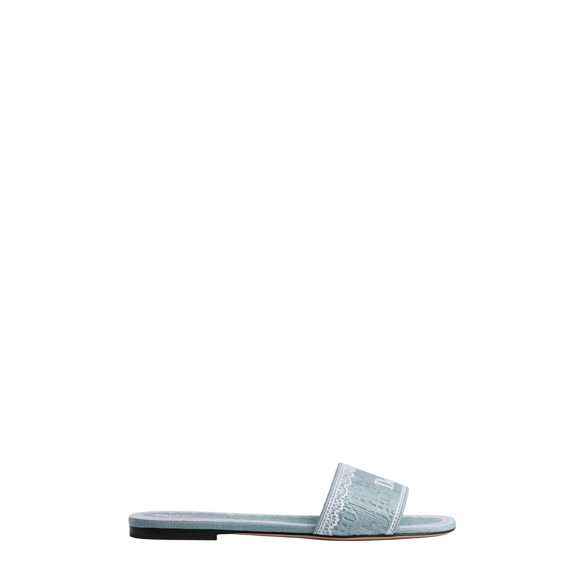  Dior Oblique Baumwolle in Himmelblau mit Stickerei und Spitze in Weiß